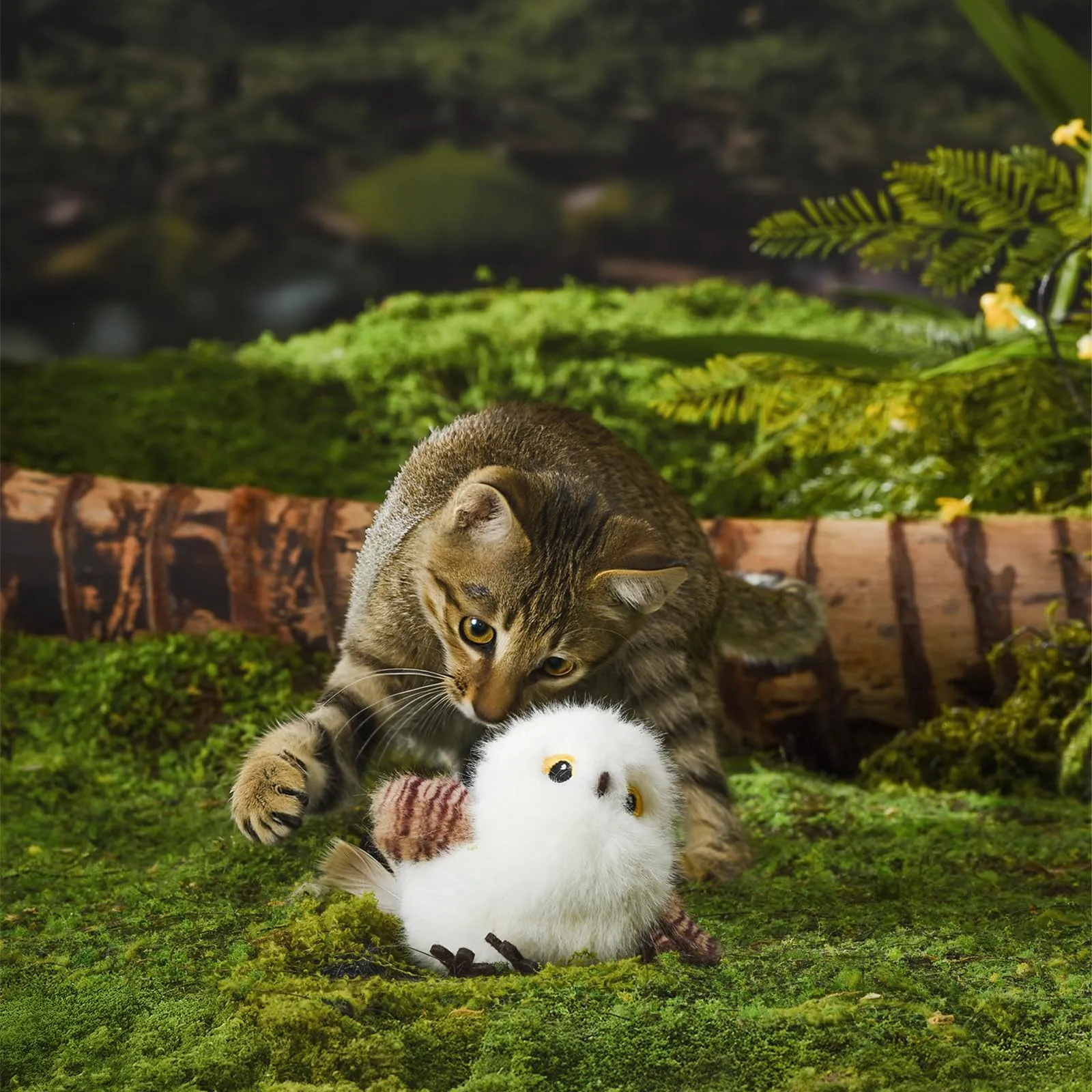 Iriisy Uccello Interattivo per Gatti Gioco per Gatto Giochi per Gatti Uccellino con Sensore di Movimento Resistente Ricaricabile USB-C, con Erba Gatta (Bianco) - immagine 7