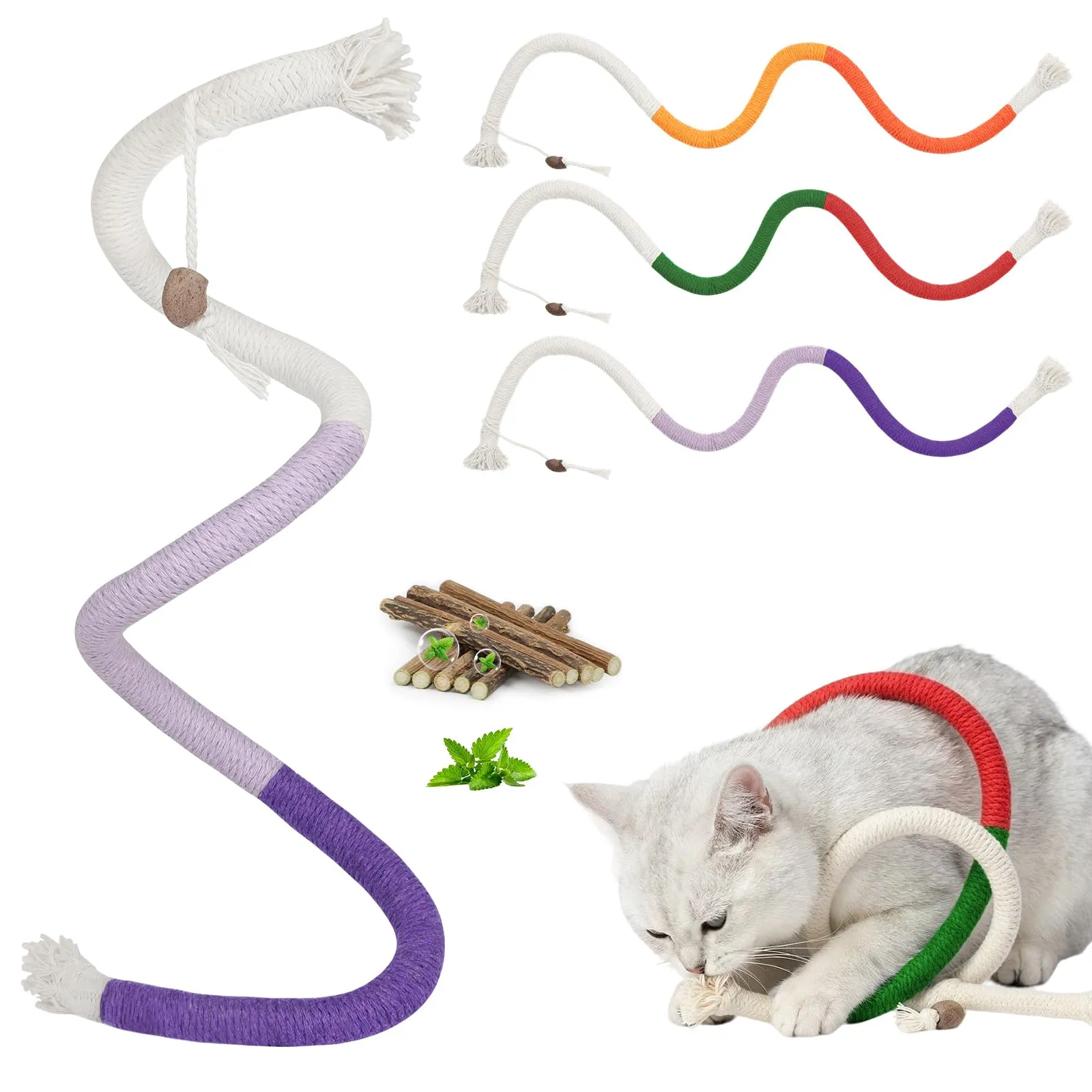OSDUE Giocattolo di Erba Gatta 13 Pezzi Gatti Masticare per Dental Care - immagine 1