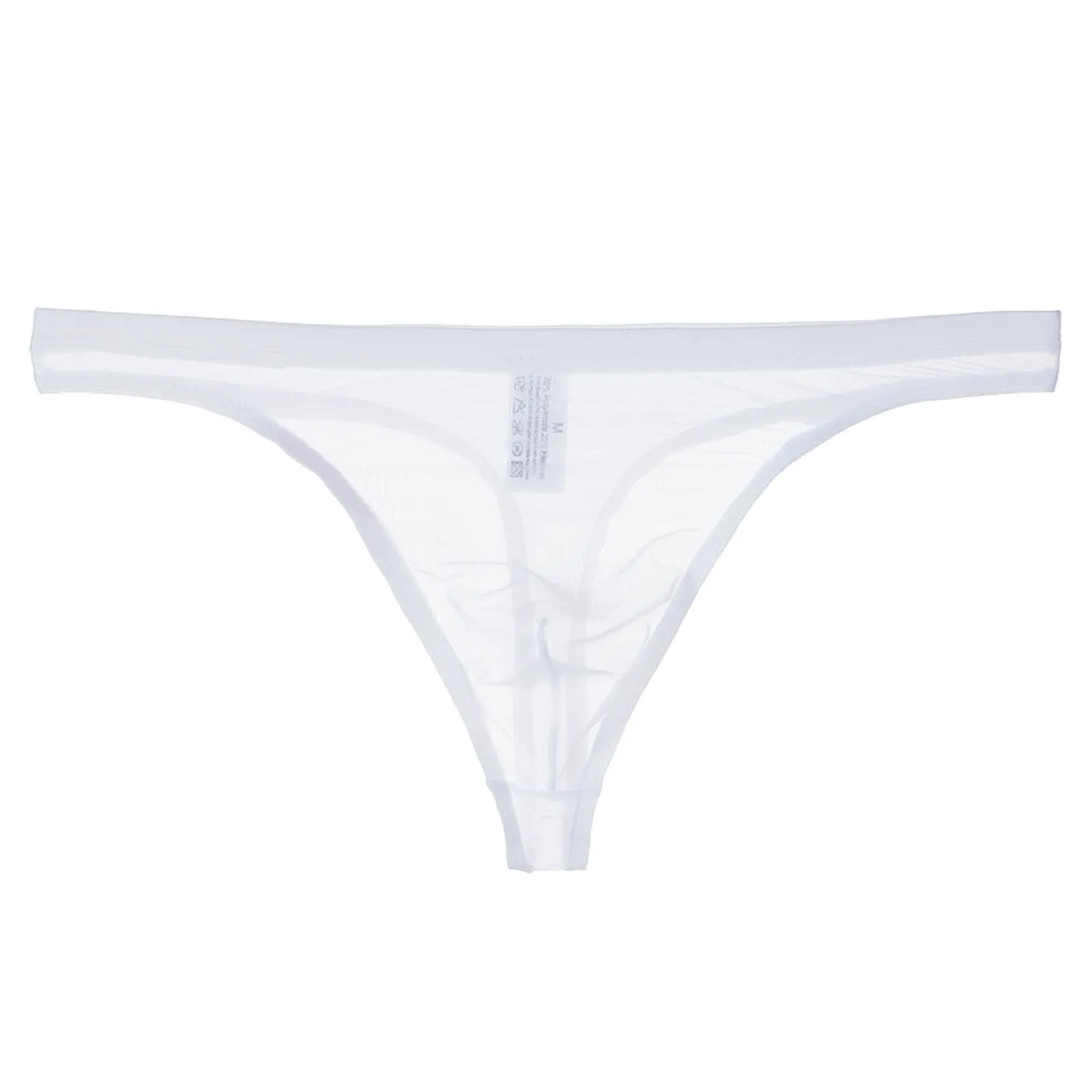 CEWIFO Boxer Mare Perizoma Uomo Sensuale in Rete Trasparente Maschile Sottile Eccitante per Il Divertimento Camera da Letto Slip Vita Bassa Mini Mutande Nere Bianchi - immagine 1
