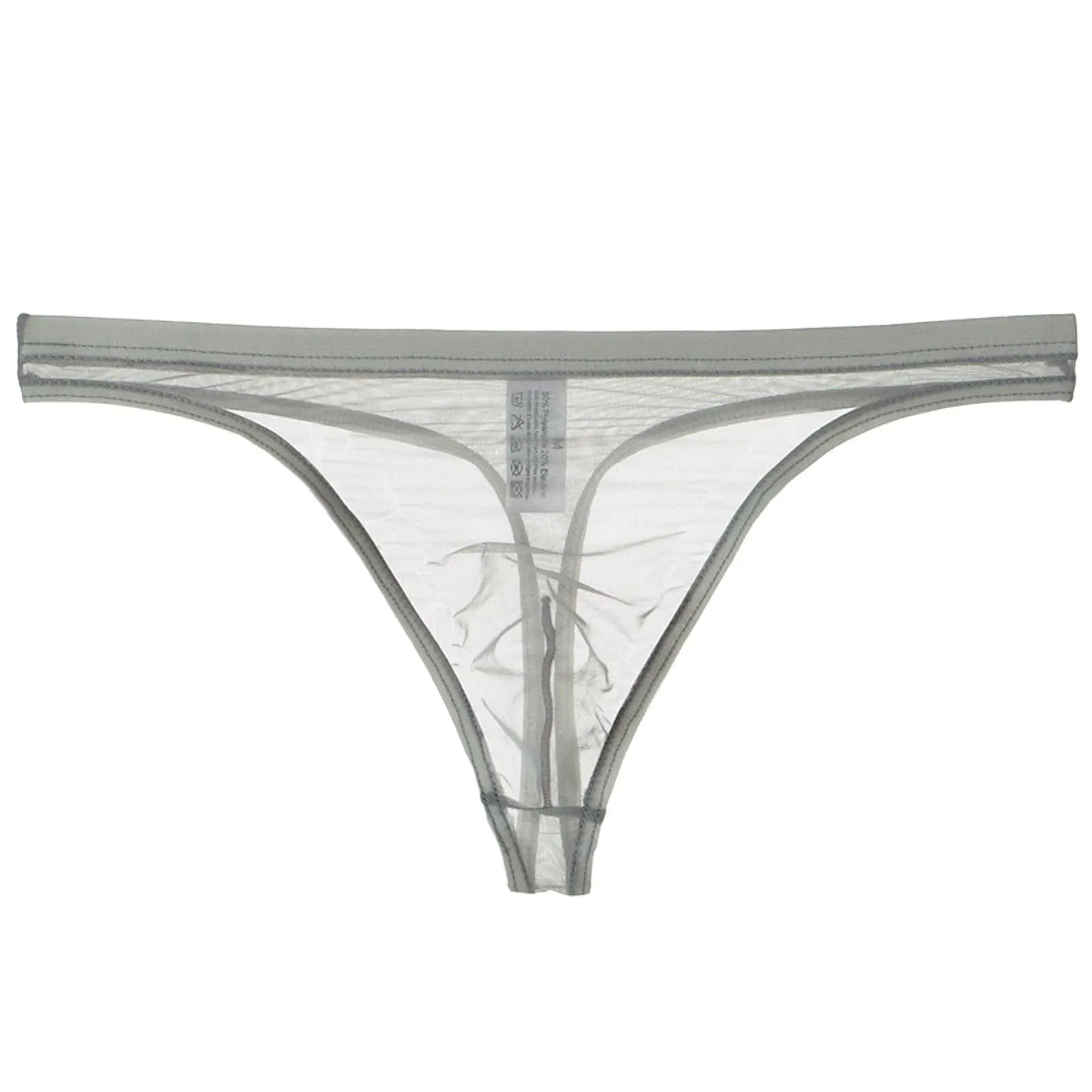 CEWIFO Boxer Mare Perizoma Uomo Sensuale in Rete Trasparente Maschile Sottile Eccitante per Il Divertimento Camera da Letto Slip Vita Bassa Mini Mutande Nere Bianchi - immagine 1