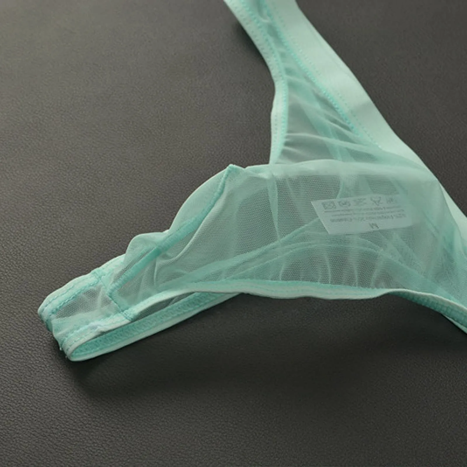 CEWIFO Boxer Mare Perizoma Uomo Sensuale in Rete Trasparente Maschile Sottile Eccitante per Il Divertimento Camera da Letto Slip Vita Bassa Mini Mutande Nere Bianchi - immagine 2