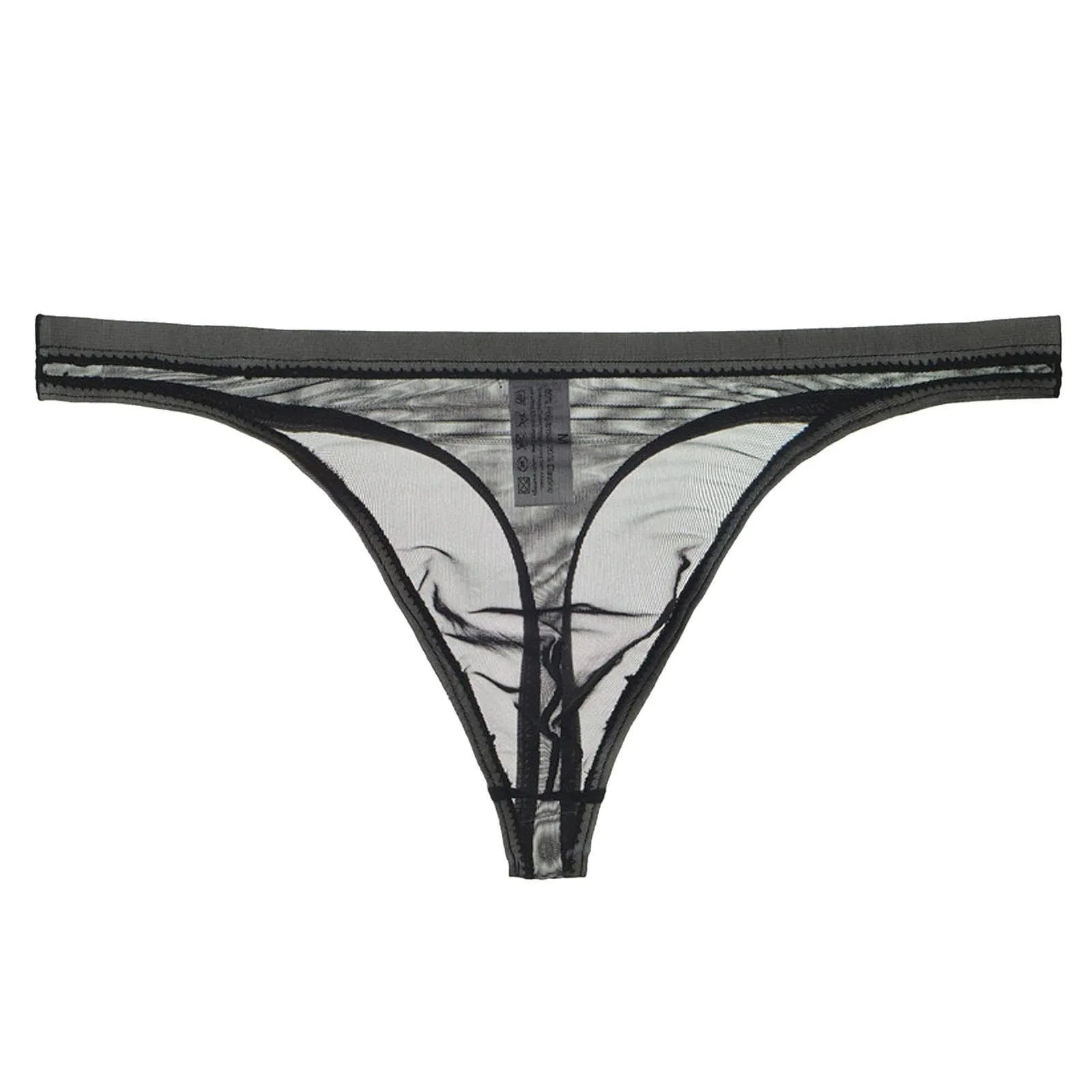 CEWIFO Boxer Mare Perizoma Uomo Sensuale in Rete Trasparente Maschile Sottile Eccitante per Il Divertimento Camera da Letto Slip Vita Bassa Mini Mutande Nere Bianchi - immagine 4