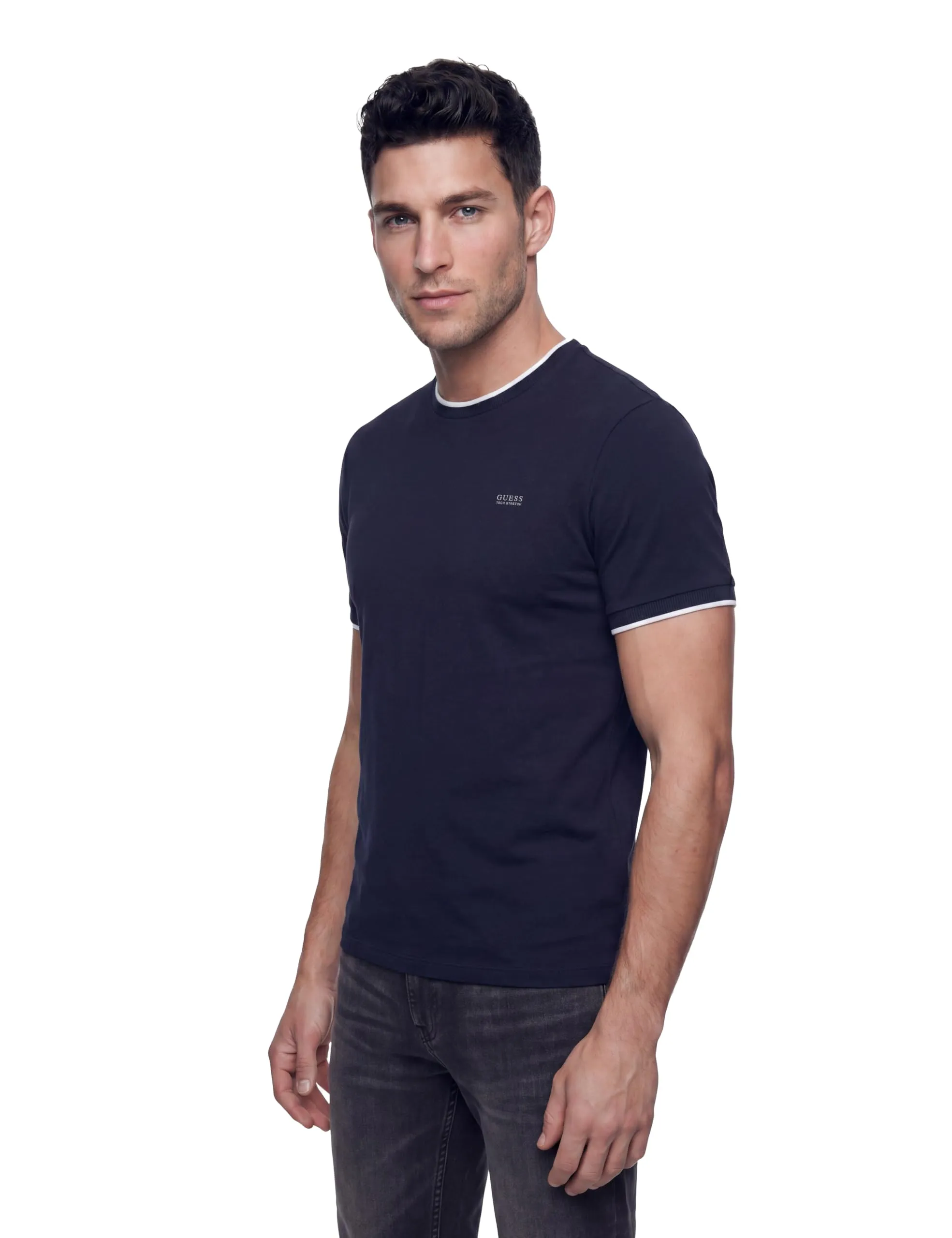 GUESS Detailed Tech Top - in Maglia Uomo Girocollo Regular Fit - immagine 5