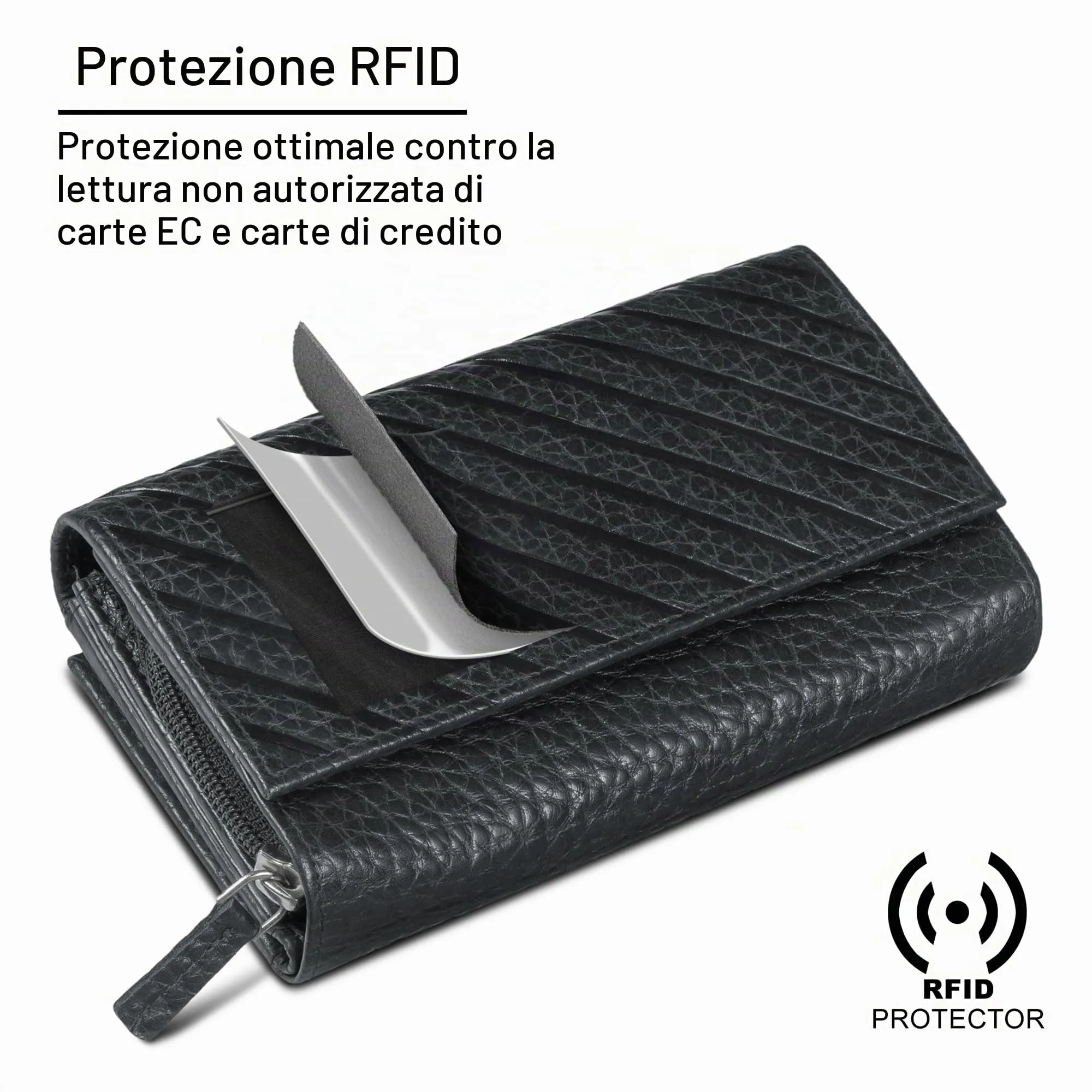 ROYALZ "Orelia Portafoglio vera Pelle Donna Grande Portamoneta Capiente Porta Carte Credito 18 Scomparti Bloccaggio Protezione RFID Etui Lungo - immagine 6