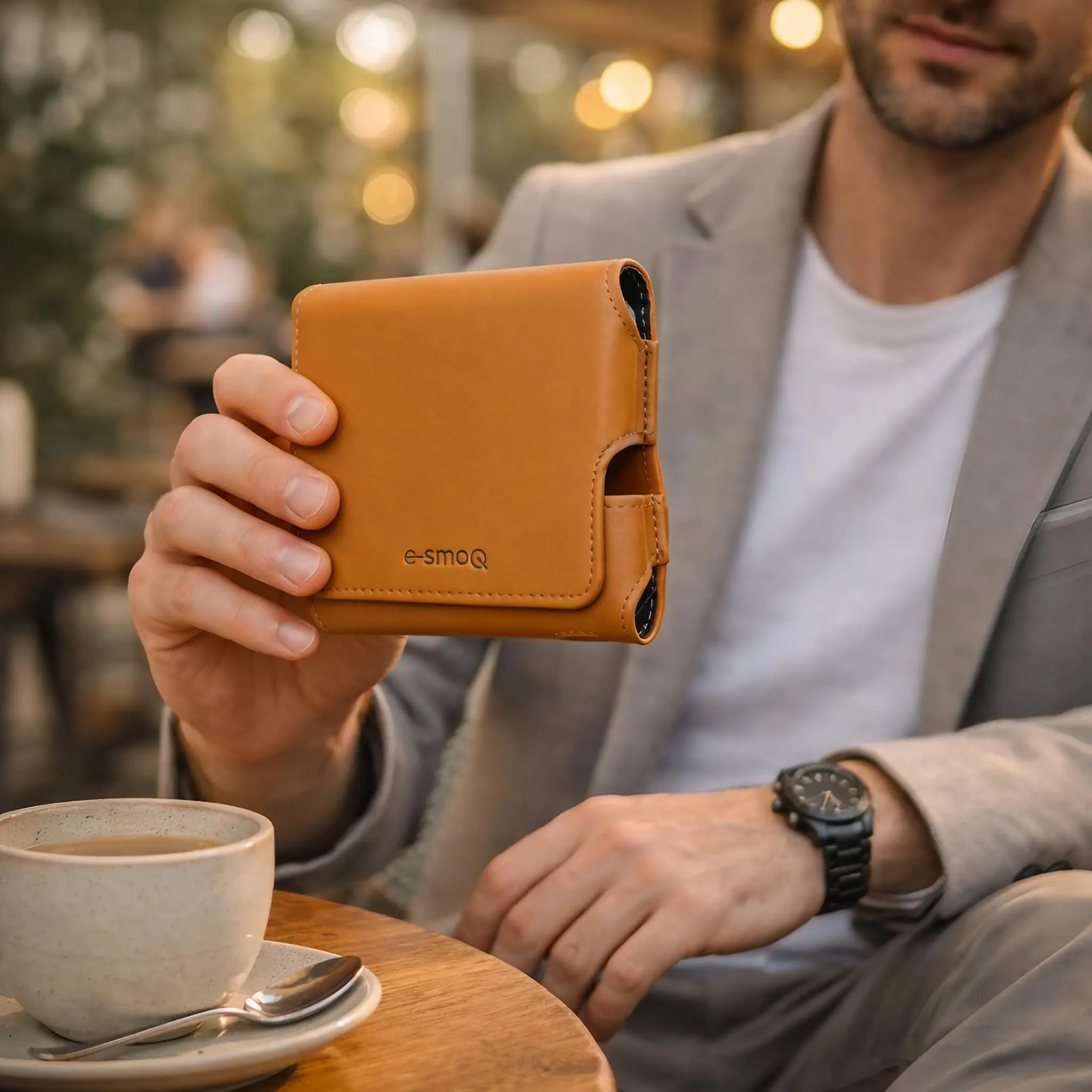 Custodia per IQOS ILUMA & ILUMA i – Custodia compatibile con accessori IQOS, pratica custodia per bastoncini di tabacco TEREA, mini posacenere o estrattore da ricamo (marrone) - immagine 3
