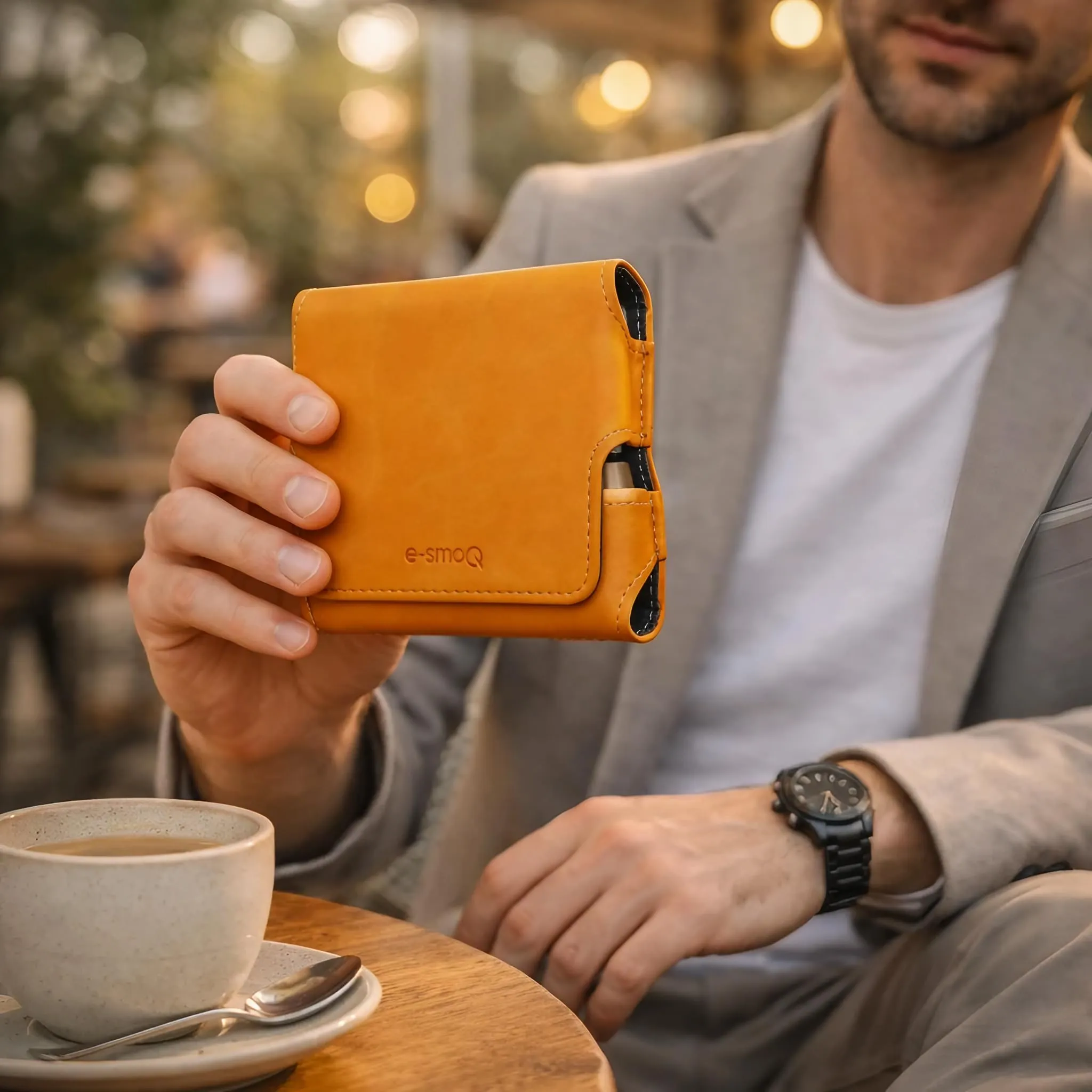 Custodia per IQOS ILUMA & ILUMA i – Custodia compatibile con accessori IQOS, pratica custodia per bastoncini di tabacco TEREA, mini posacenere o estrattore da ricamo (arancione) - immagine 3