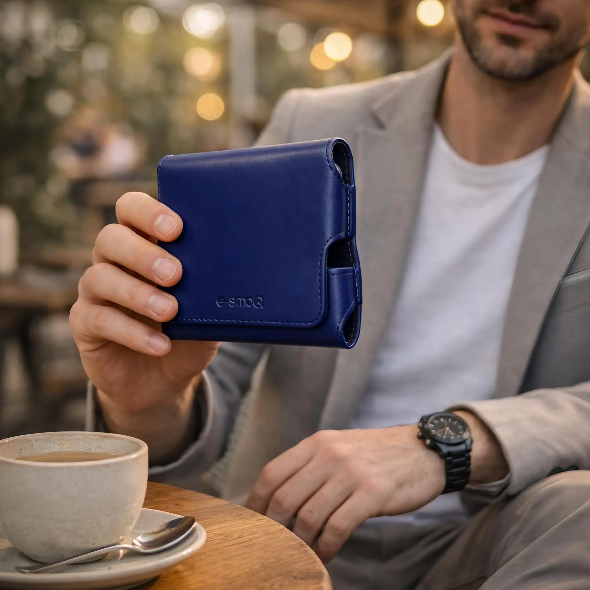 Custodia per IQOS ILUMA & ILUMA i – Custodia compatibile con gli accessori IQOS, pratica custodia per bastoncini di tabacco TEREA, mini posacenere o estrattore da ricamo (blu) - immagine 3