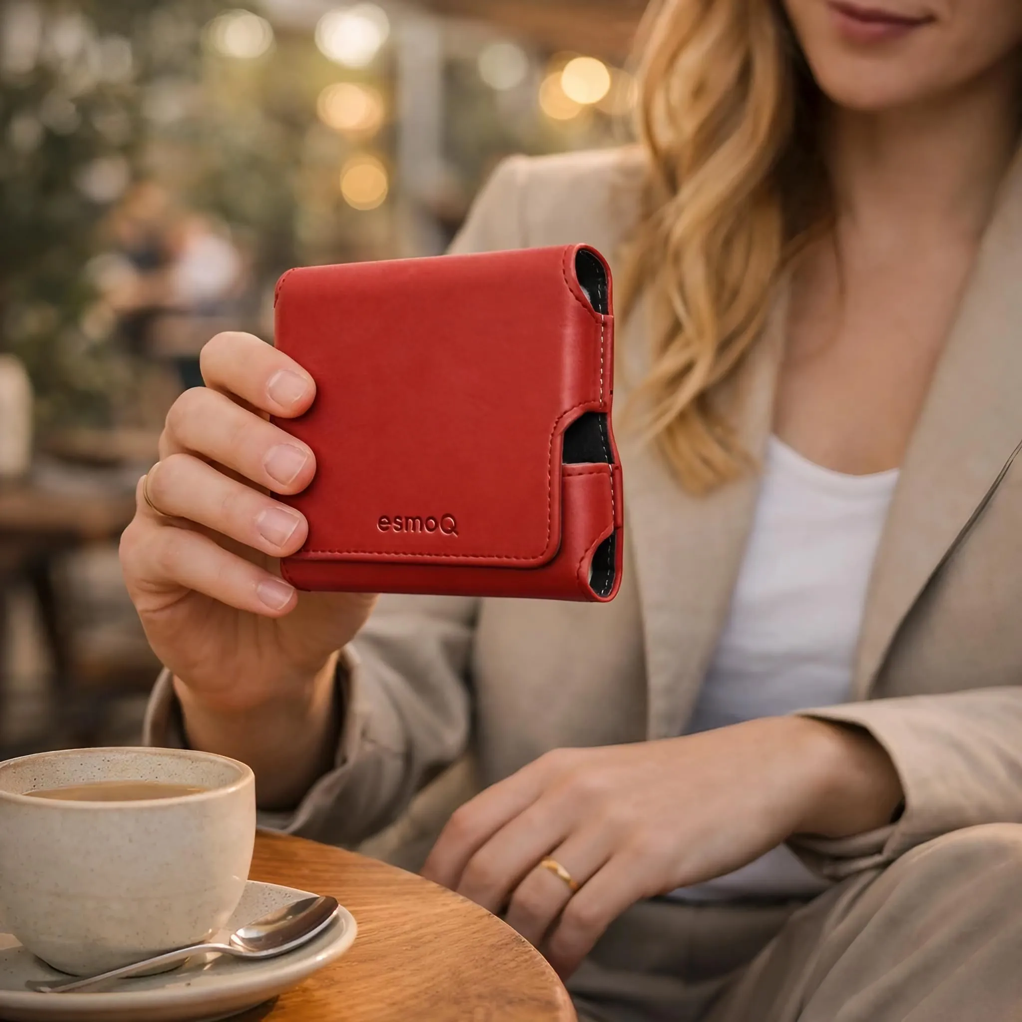 Custodia per IQOS ILUMA & ILUMA i – Custodia compatibile con accessori IQOS, pratica custodia per bastoncini di tabacco TEREA, mini posacenere o estrattore da ricamo (rosso) - immagine 3