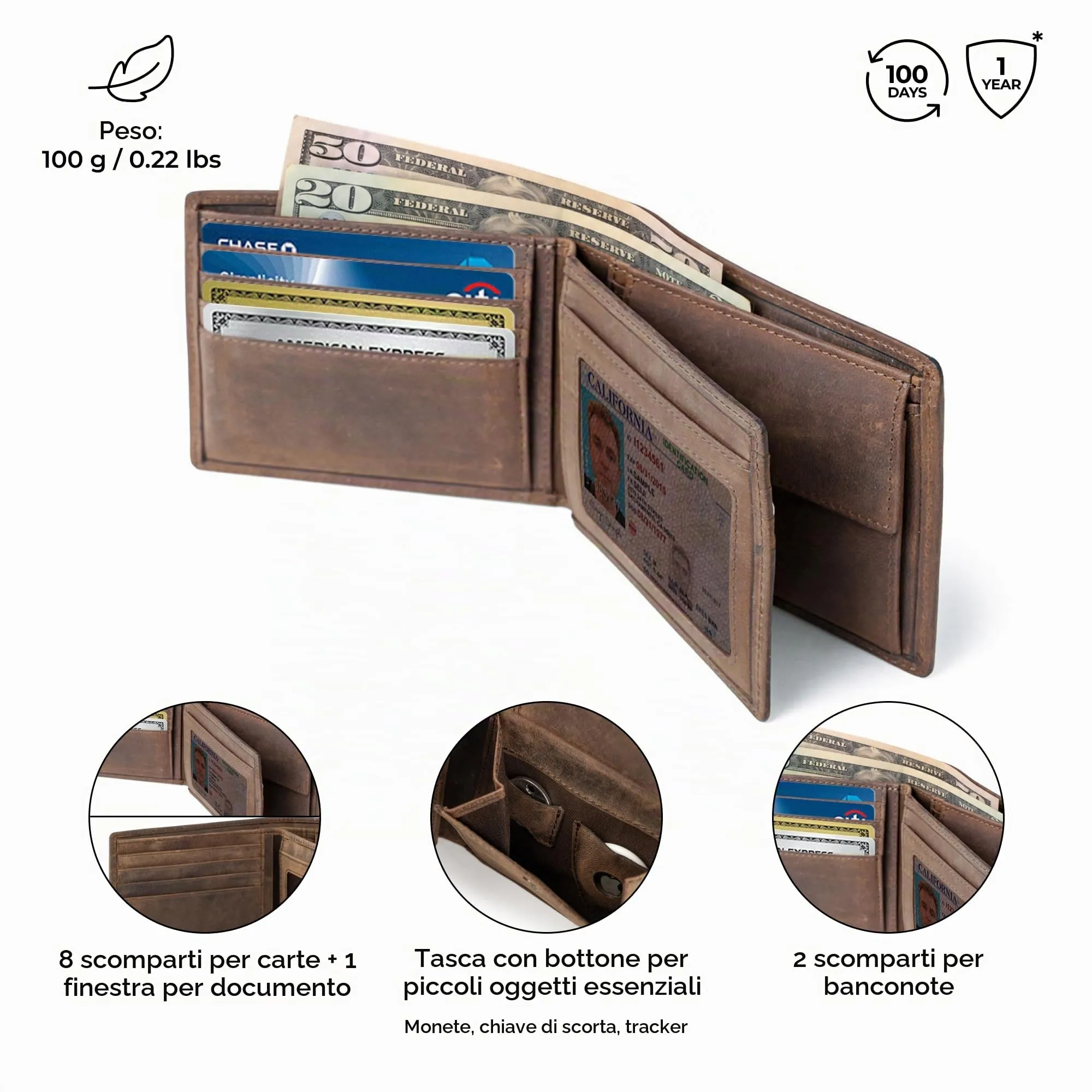 Berliner Bags Portafoglio Uomo con Portamonete e Porta Carte in Pelle RFID - immagine 4