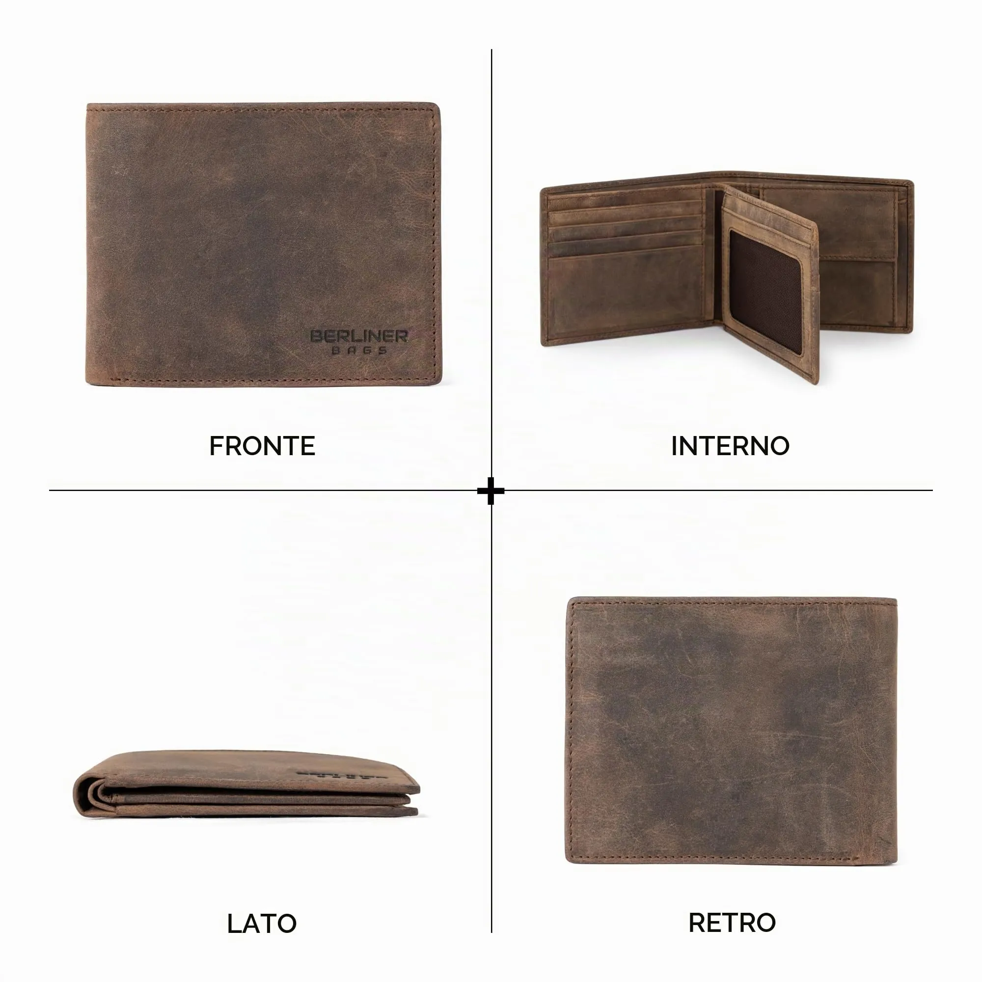 Berliner Bags Portafoglio Uomo con Portamonete e Porta Carte in Pelle RFID - immagine 6