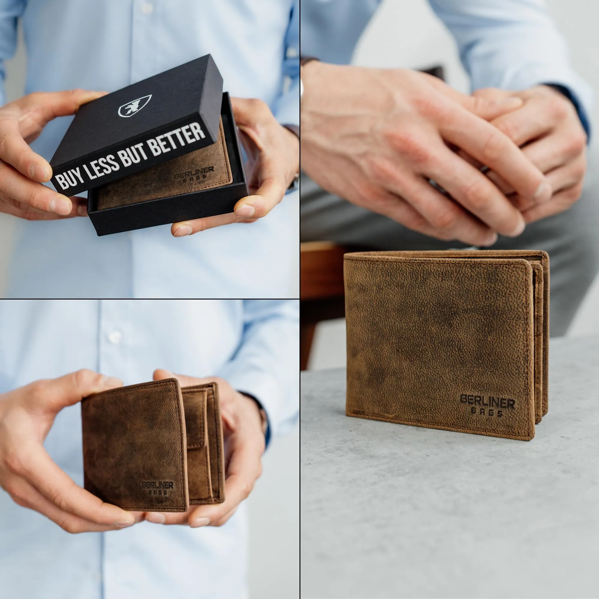 Berliner Bags Portafoglio Uomo con Portamonete e Porta Carte in Pelle RFID - immagine 7