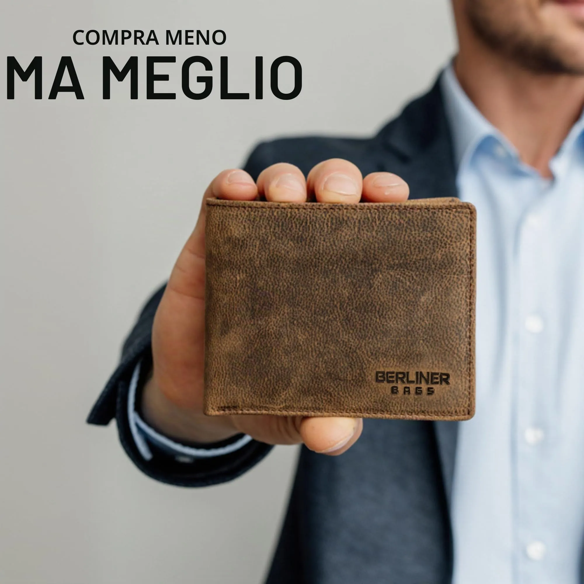 Berliner Bags Portafoglio Uomo con Portamonete e Porta Carte in Pelle RFID - immagine 10