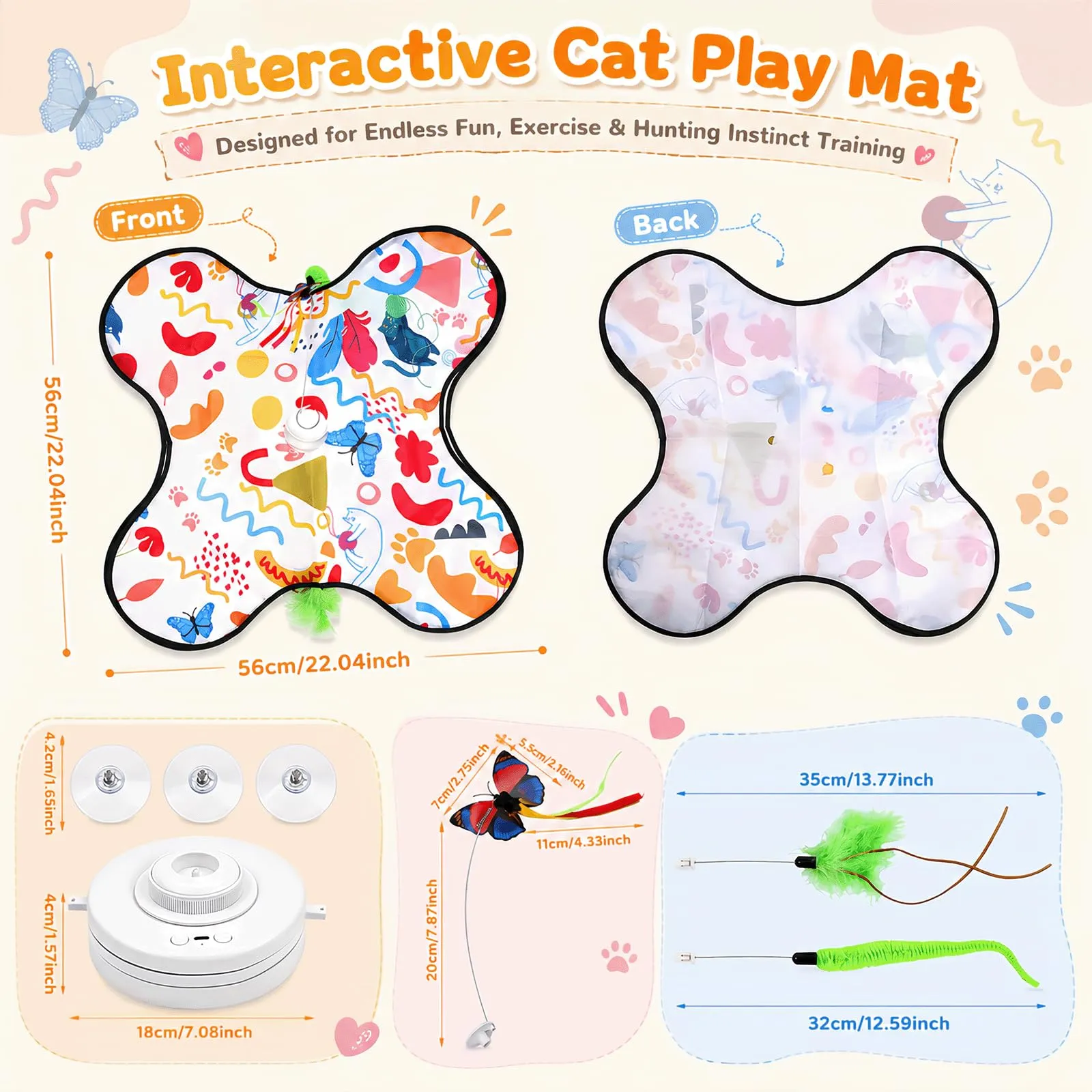 Giocattolo interattivo per gatti interni, Nuovo Elettrico Giochi per Gatti in Casa con Giocattolo intelligente interattivo per gatti con Piume Nascoste Mobili e elemento di vibrazione, Ricaricabile - immagine 6