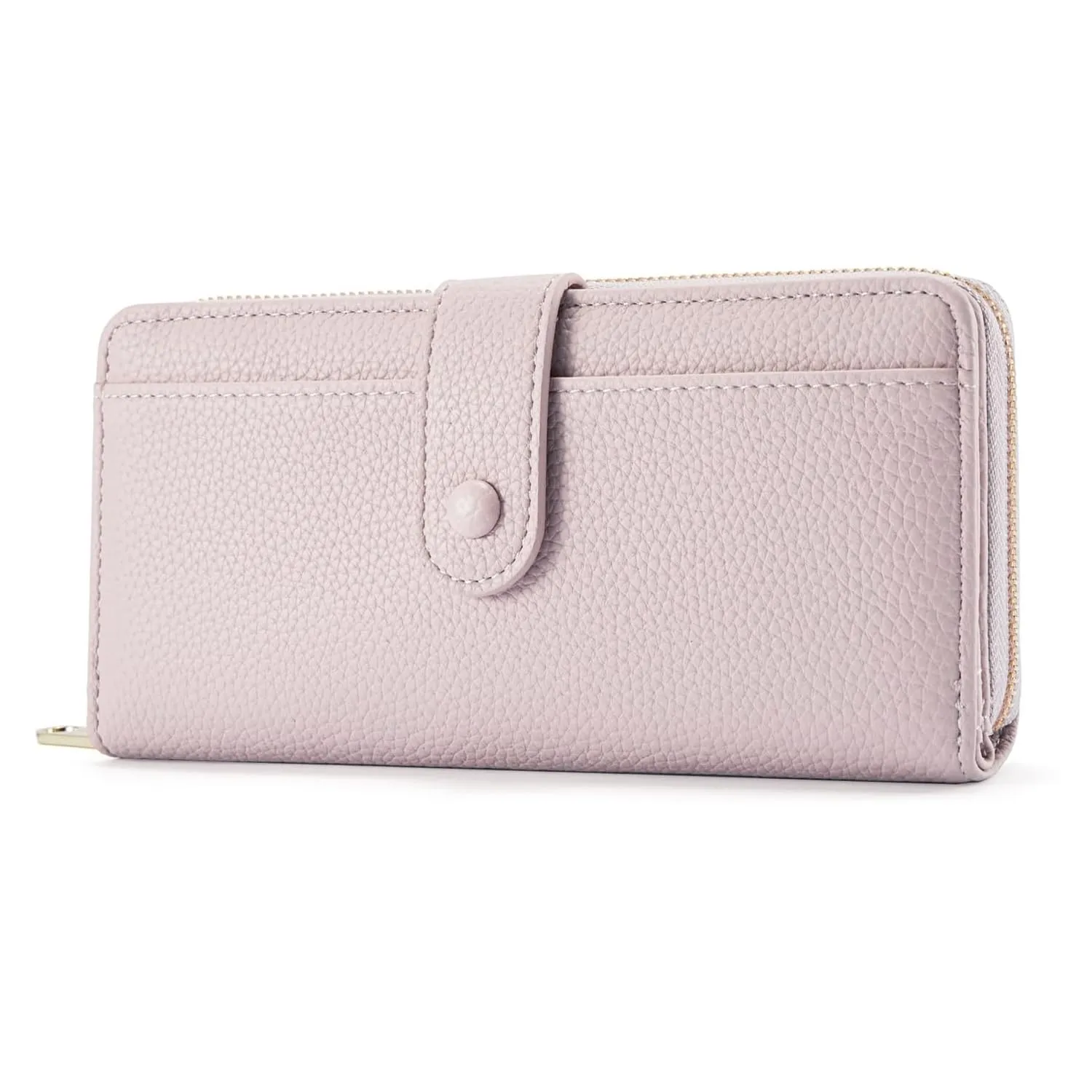 ANYWN Grande Portafoglio Donna | Portamonete Donna in Pelle Sintetica Liscia e Morbida, Borsa Lunga con Chiusura a Cerniera e Bottone a Pressione, Pochette Femminile con Moltipli Scomparti, viola. - immagine 1