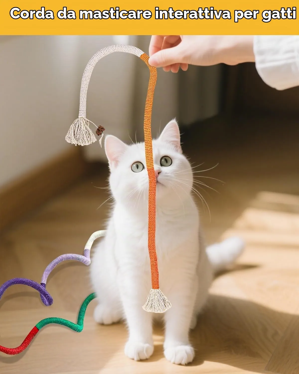 70 cm Giocattolo a Corda per Gatti,Giocattolo All'erba Gatta da Masticare - immagine 6