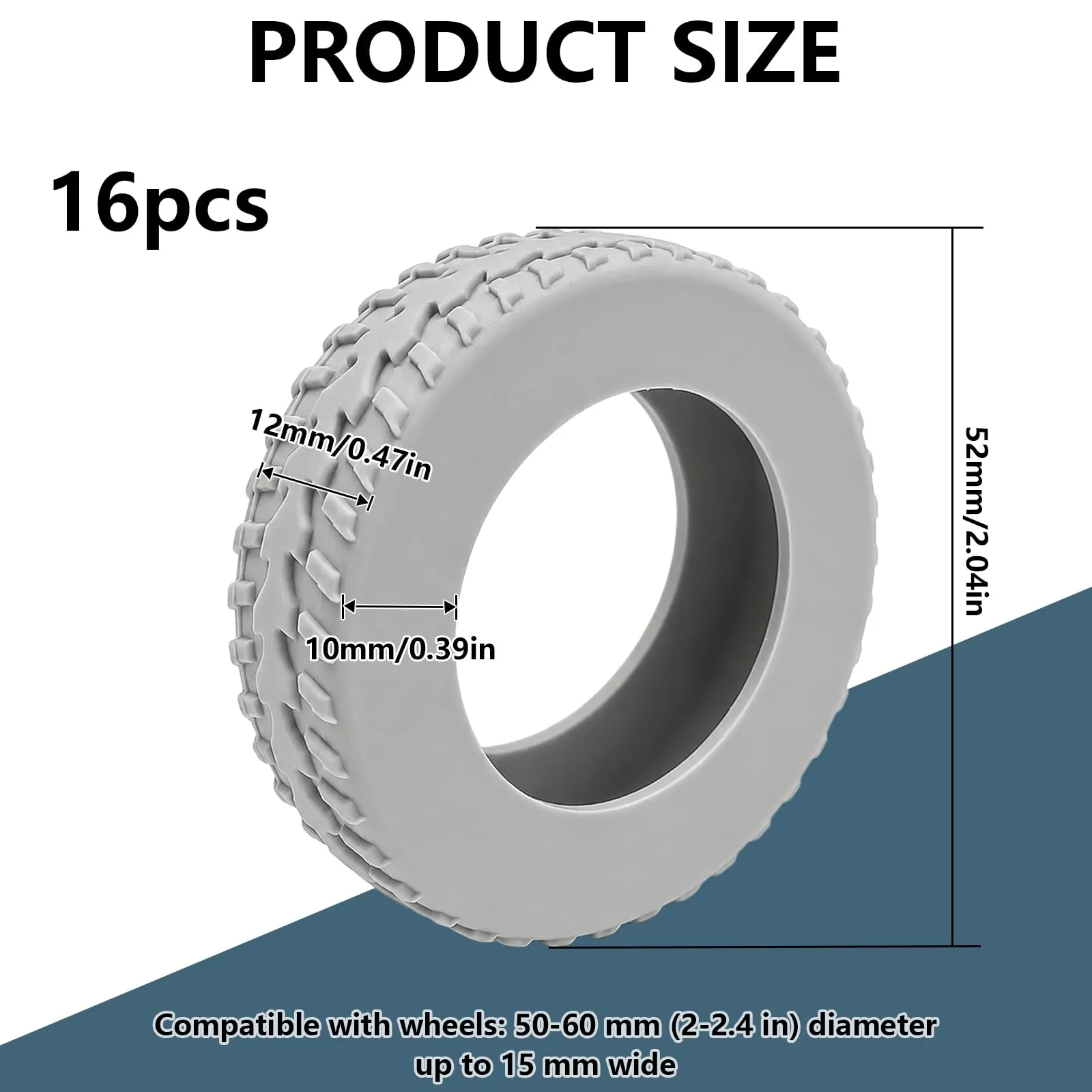 Bellanova 16 Copri Ruote Valigia in Silicone (16 Grigio) - immagine 2
