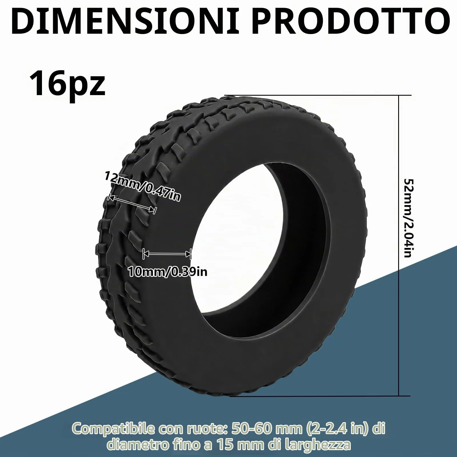 Bellanova 16 Copri Ruote Valigia in Silicone (16 Nero) - immagine 2