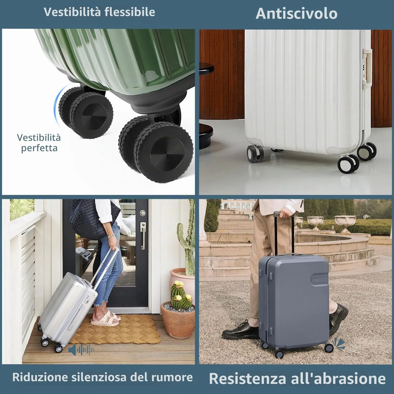 Bellanova 16 Copri Ruote Valigia in Silicone (16 Nero) - immagine 6