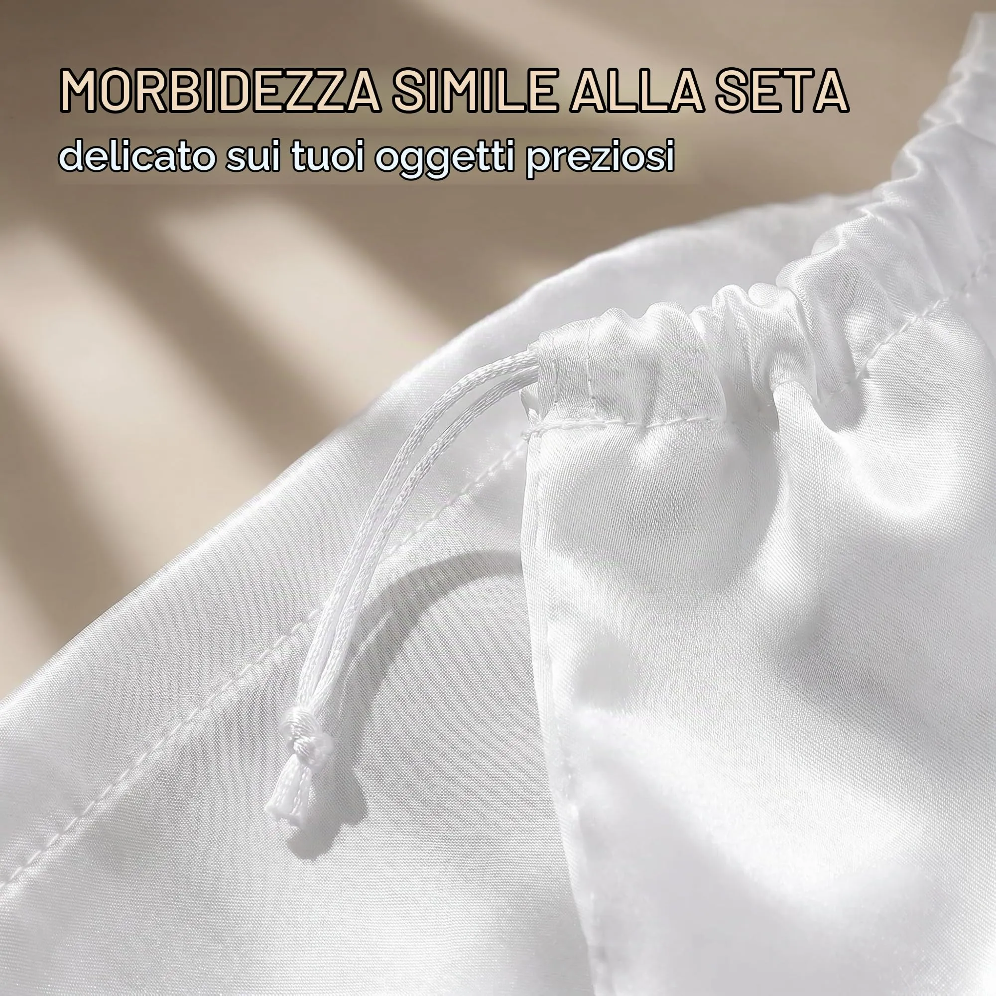 GWEOR 2 Pezzi Dust Bag per Borsa 50x40 cm, Sacchetti per Borse in Tessuto Antipolvere con Coulisse, Custodia Protettiva per Scarpe, Zaini, Vestiti e Accessori, Bianco - immagine 5