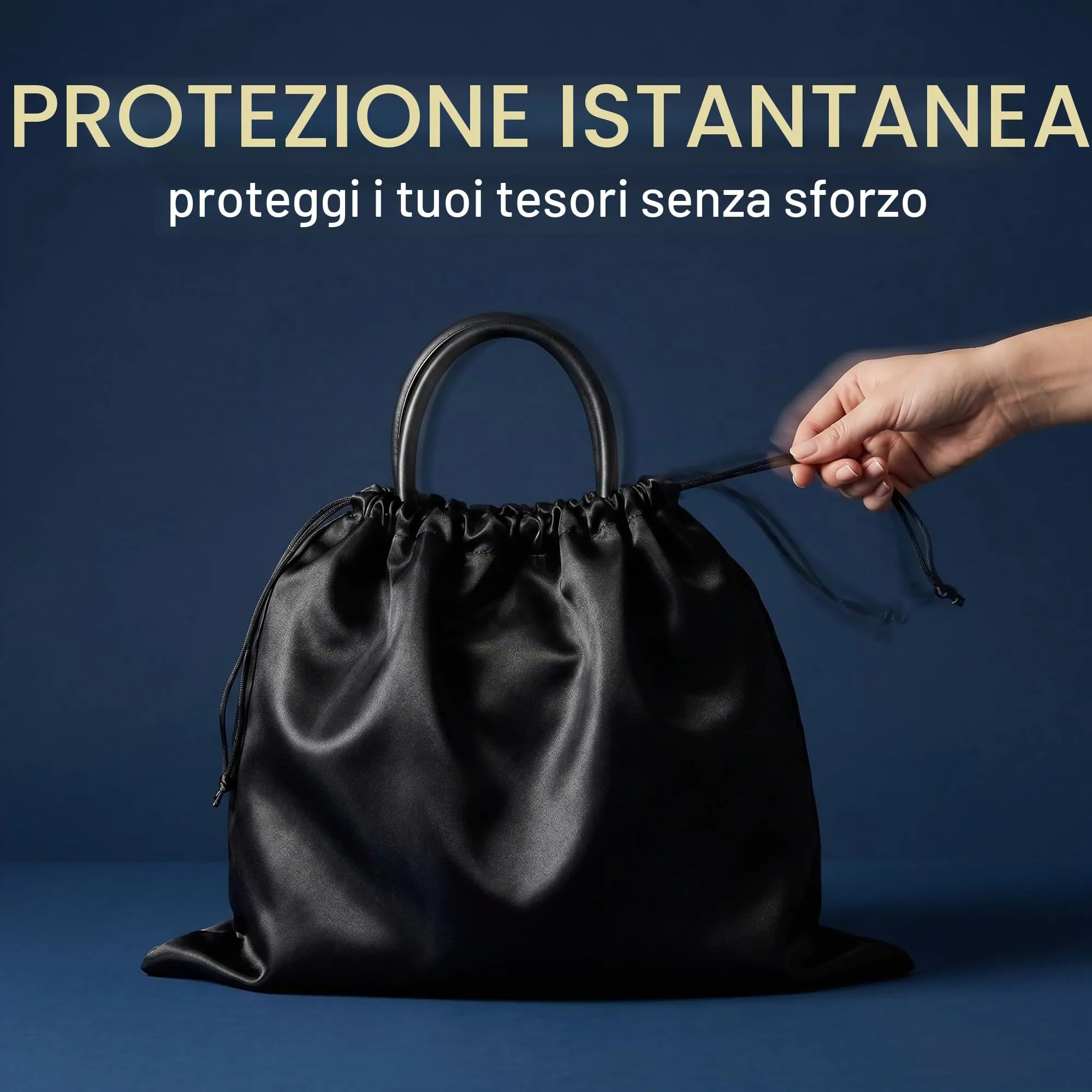 GWEOR 2 Pezzi Sacchetti Antipolvere per Borse 50x40 cm, Custodia Protettiva in Tessuto Traspirante per Borse a Mano, Zaini e Scarpe, Organizer Armadio Elegante, Nero - immagine 7
