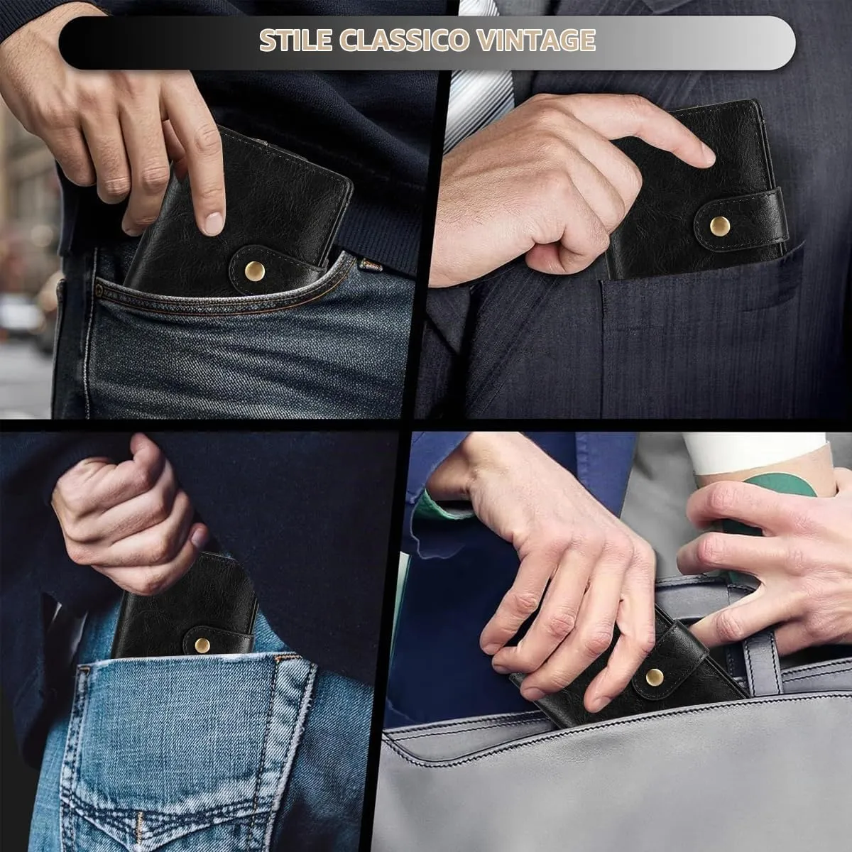 GAEKEAO Portafoglio Uomo, Portamonete in Similpelle con Protezione RFID - immagine 7