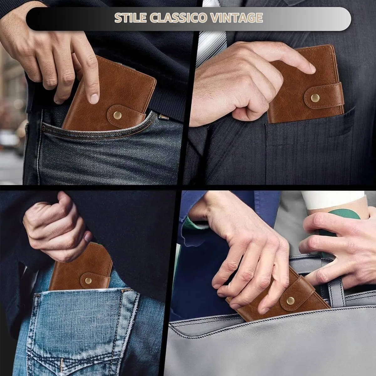 GAEKEAO Portafoglio Uomo, Portamonete in Similpelle con Protezione RFID - immagine 7