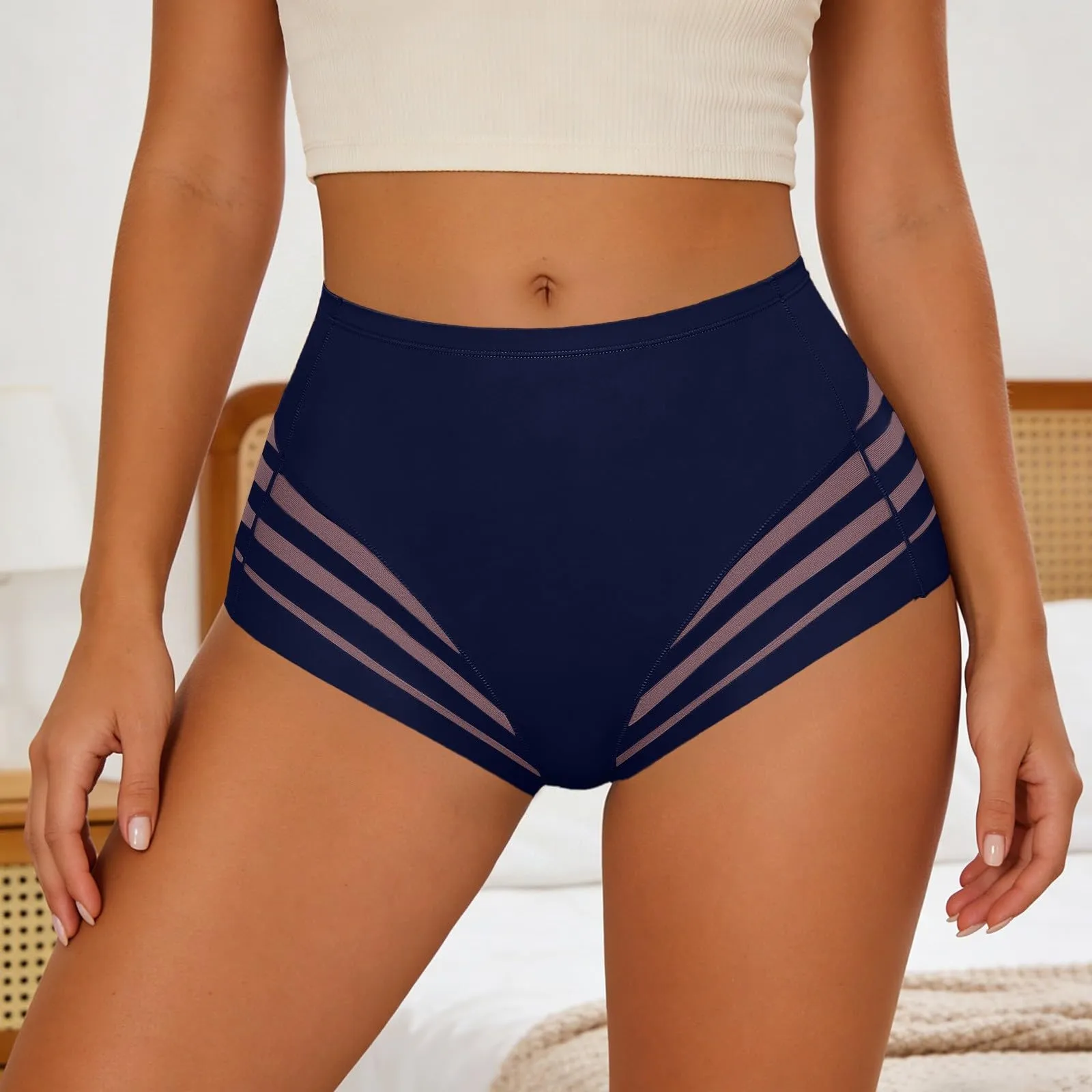 Generico Mutandine Modellanti da Donna con Controllo della Pancia Mutandine Modellanti Sexy da Donna a Vita Media Slip Invisibili - immagine 2