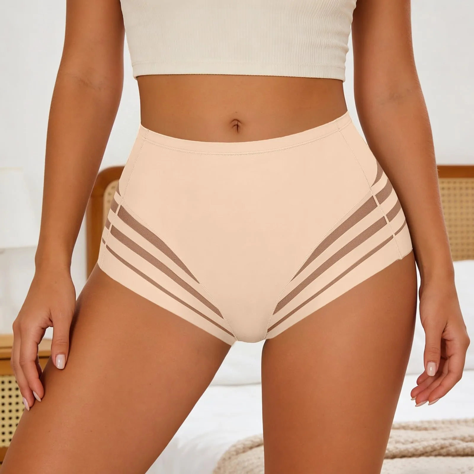 Generico Mutandine Modellanti da Donna con Controllo della Pancia Mutandine Modellanti Sexy da Donna a Vita Media Slip Invisibili - immagine 2