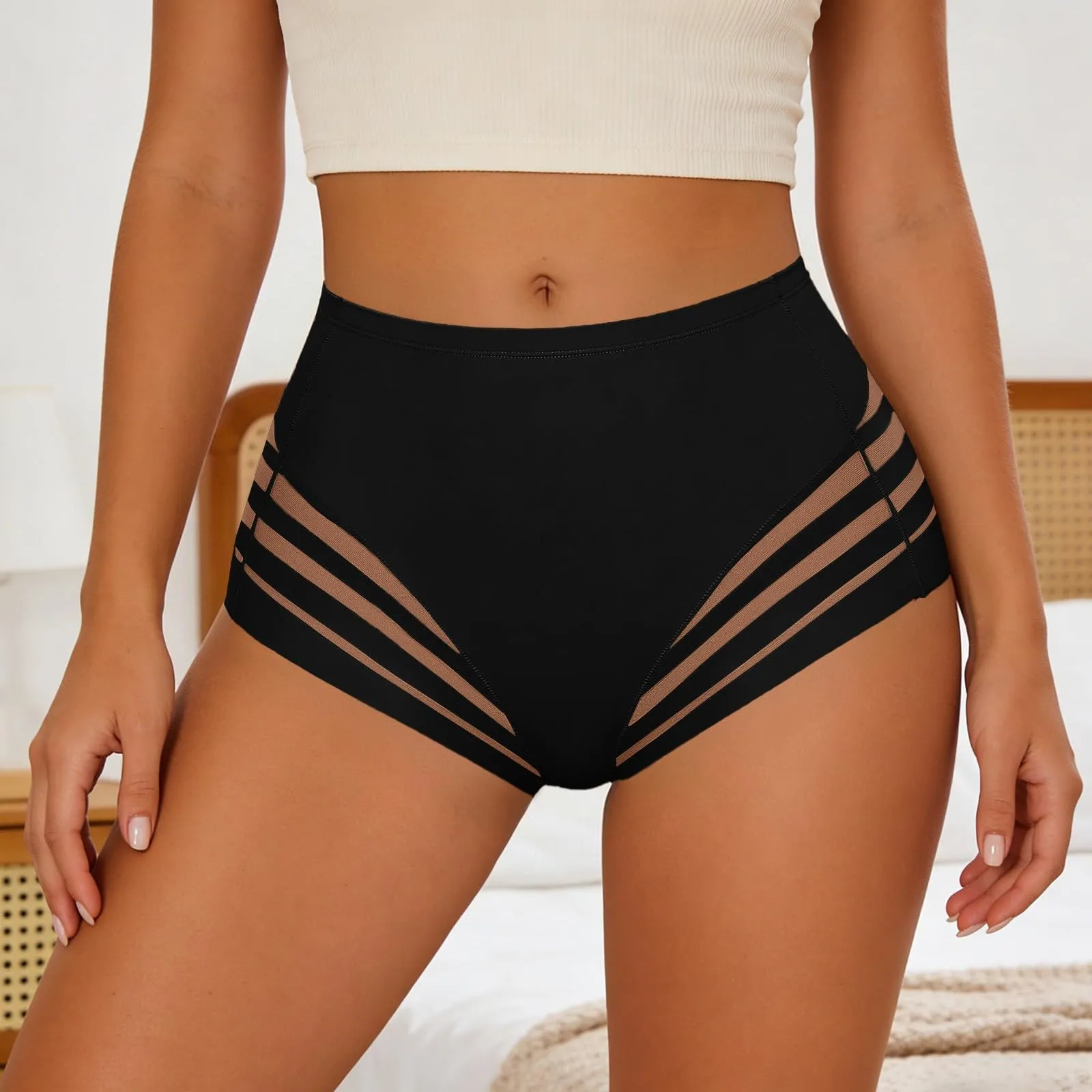 Generico Mutandine Modellanti da Donna con Controllo della Pancia Mutandine Modellanti Sexy da Donna a Vita Media Slip Invisibili - immagine 2