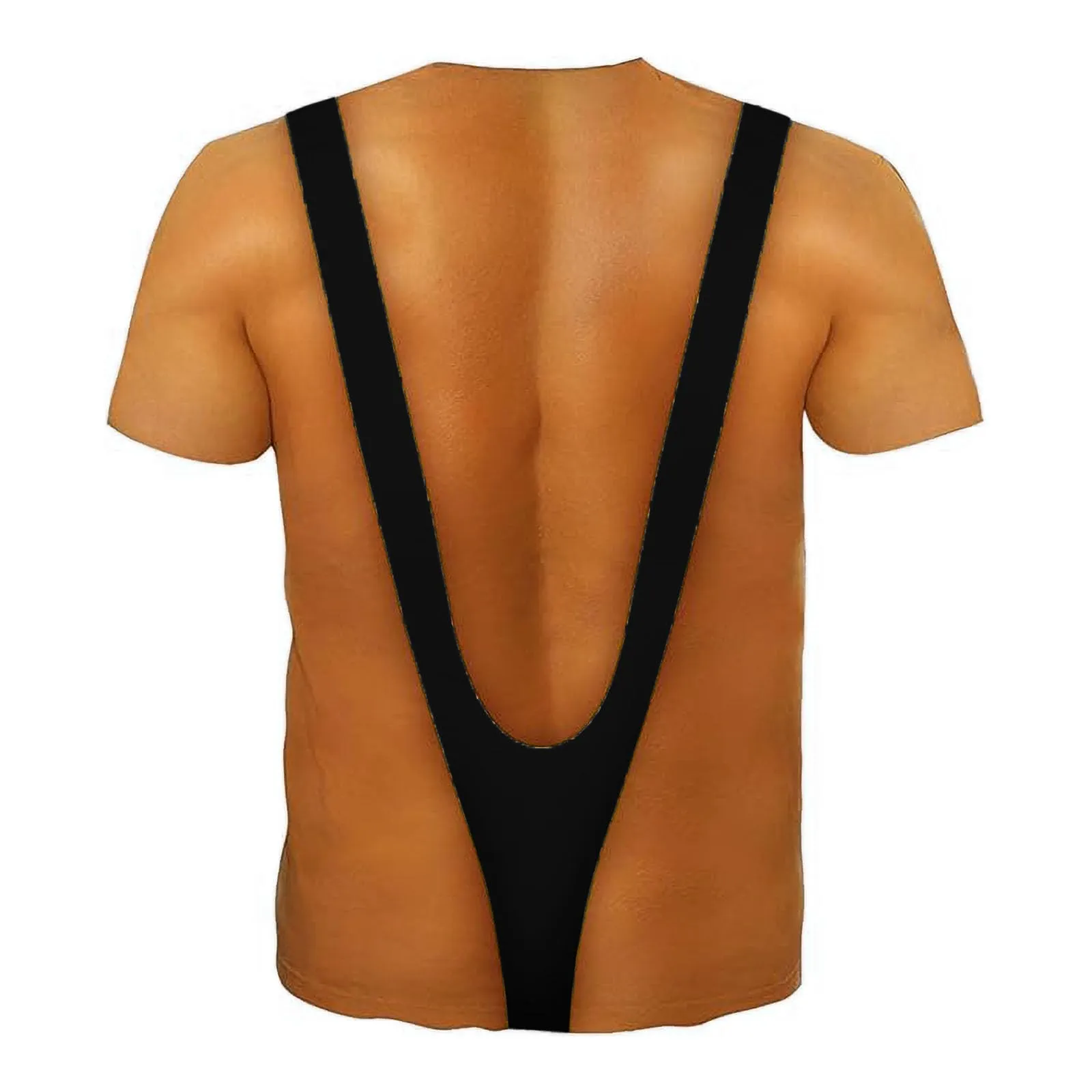 Maglietta da uomo divertente, maglietta muscolare da uomo, con tupet per capelli sul petto, confezione da 6 magliette divertenti con i muscoli brutti, maglietta oversize con stampa 3D, Nero , M - immagine 4