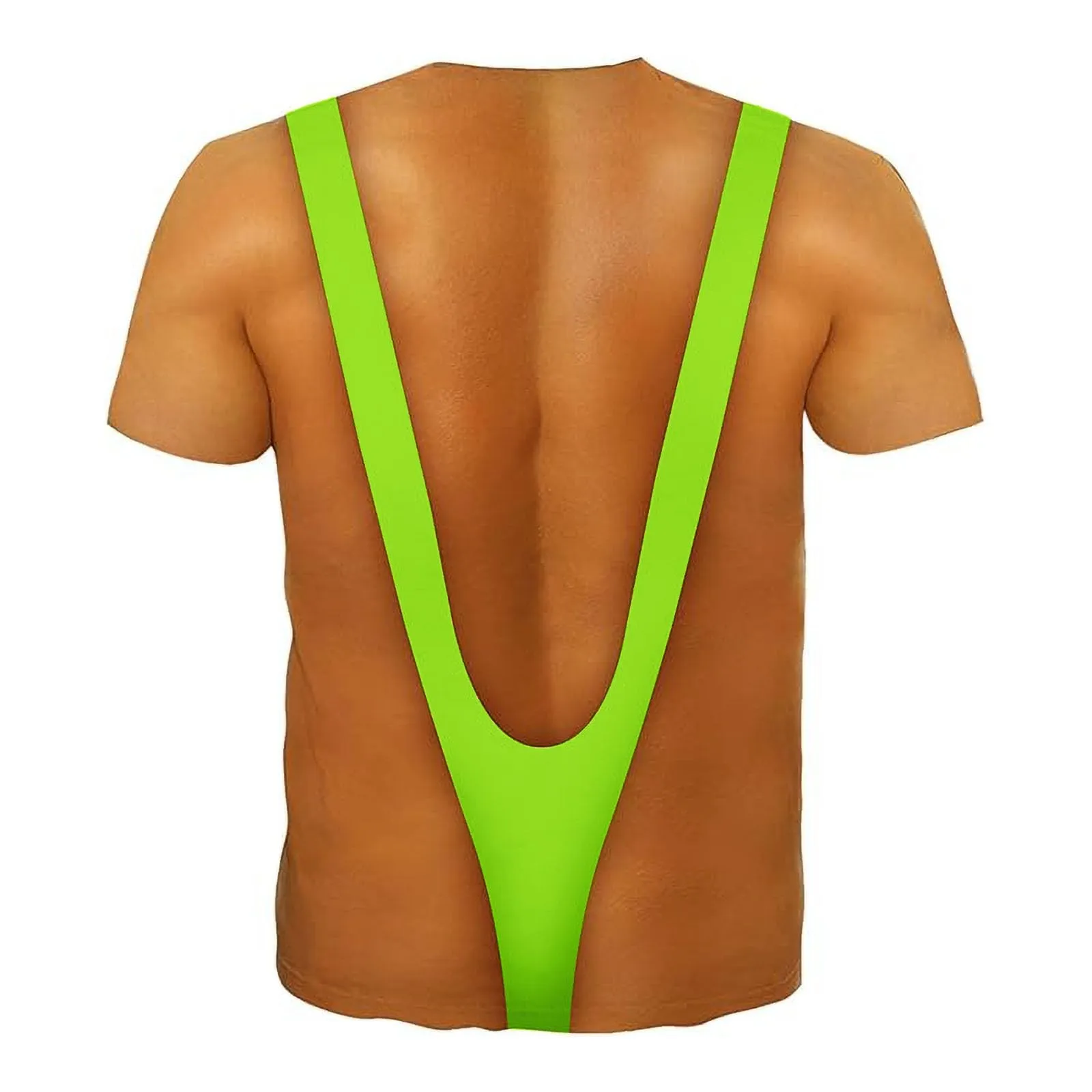 Maglietta da uomo divertente, maglietta muscolare da uomo, con tupet per capelli sul petto, confezione da 6 magliette divertenti con i muscoli brutti, maglietta oversize con stampa 3D, verde, S - immagine 4