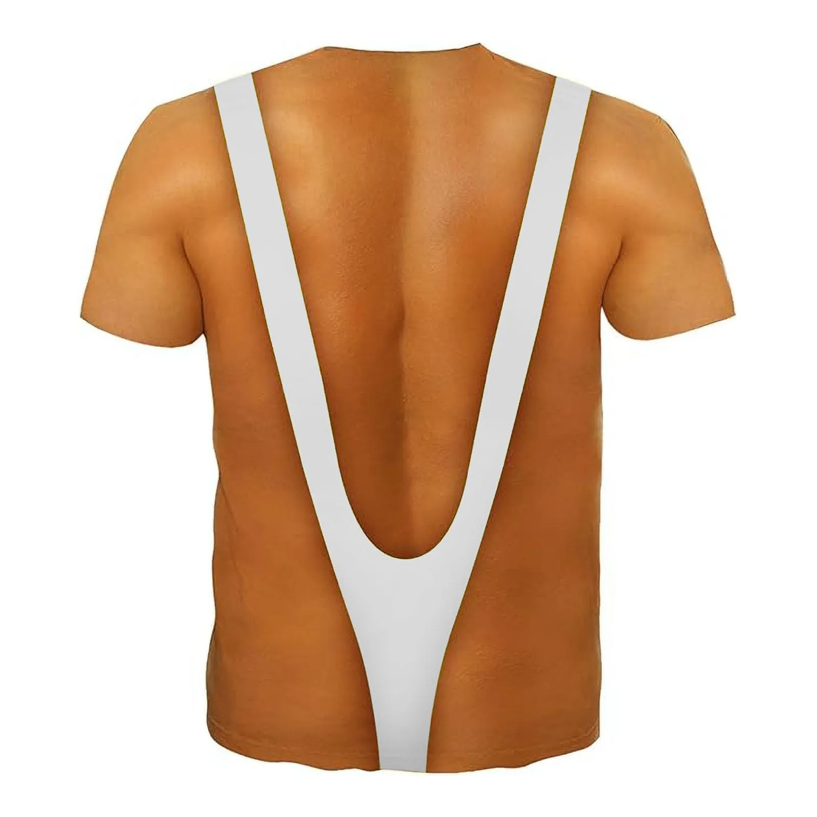 Maglietta da uomo divertente, maglietta muscolare da uomo, con tupet per capelli sul petto, confezione da 6 magliette divertenti con i muscoli brutti, maglietta oversize con stampa 3D, bianco, L - immagine 4