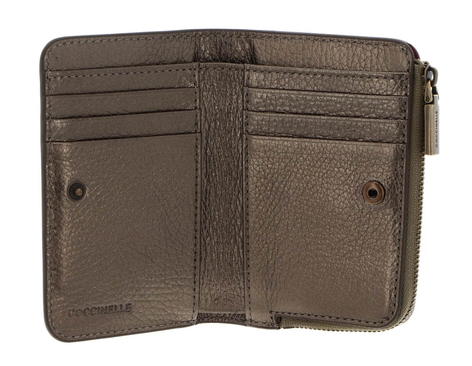 Coccinelle Pelle portafoglio Metallic Soft Wallet Antique Brass bronzo - immagine 2