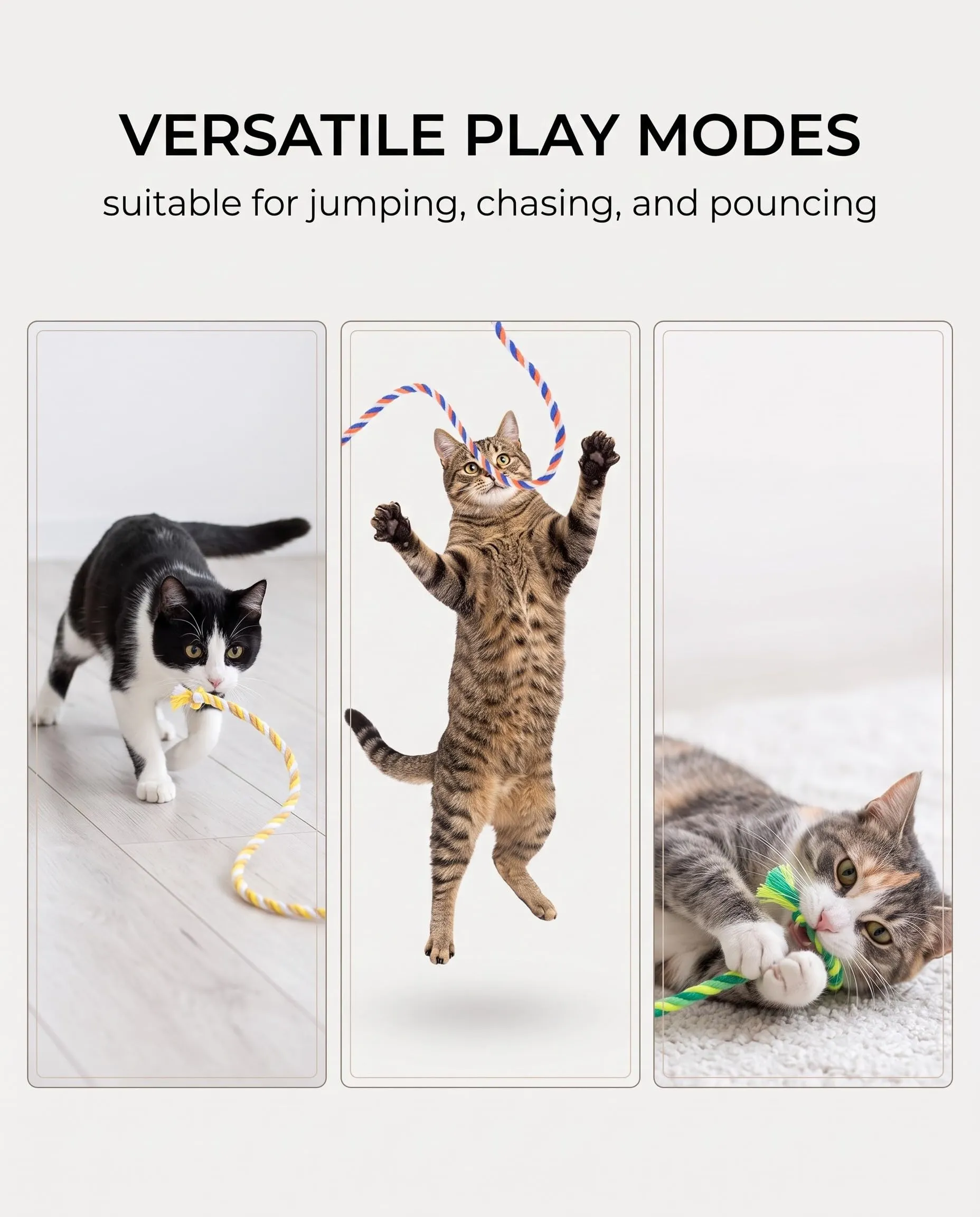 DLDIZM 3 Pezzi Bacchette Gioco per Gatti con Piume Colorate, Giocattolo Interattivo con Corda Morbida per Gatti Adulti e Cuccioli, Gioco per Gatti da Interno con Bacchetta Lunga e Piume per Gatto - immagine 4