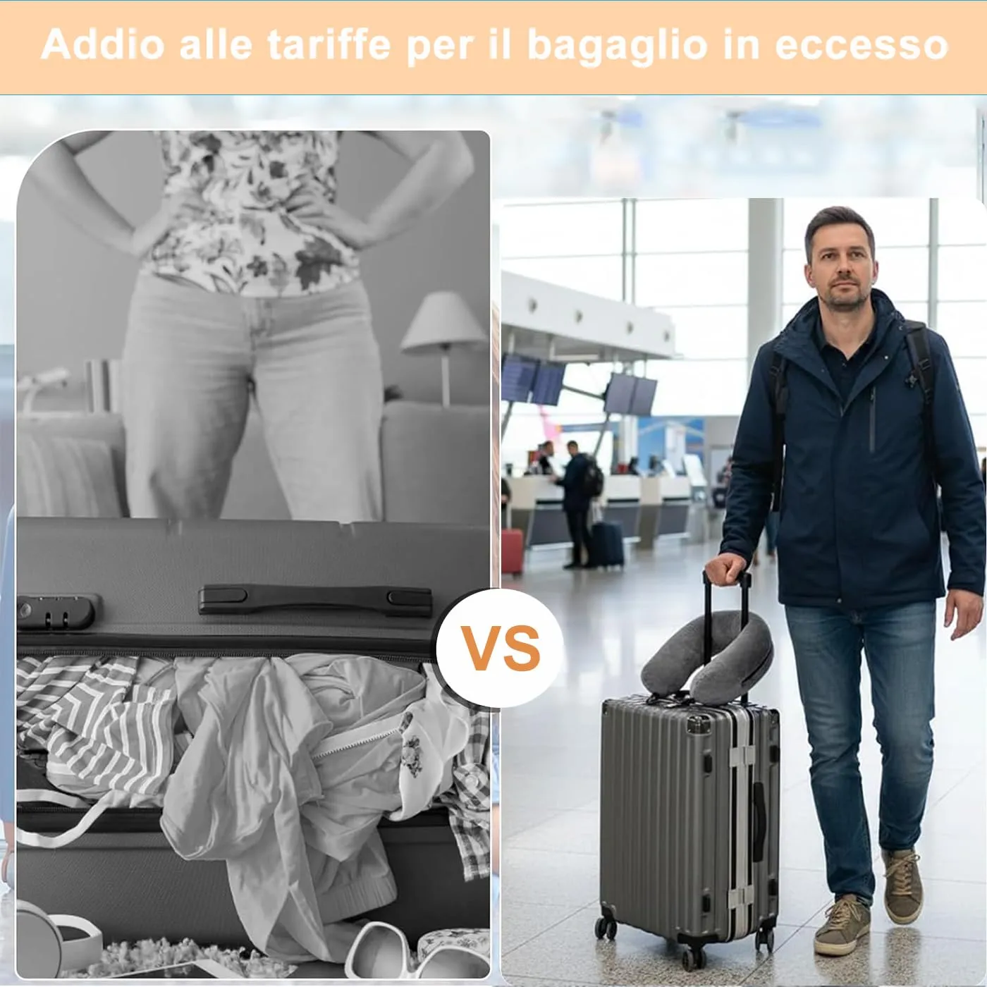 CUEMOON Cuscino da Viaggio Riempibile per Collo, Cuscino Viaggio Riempibile Polivalente(Senza Riempitivo) per Gli Elementi Essenziali Viaggio 3-5 Giorni Senza Imbottitura - immagine 5