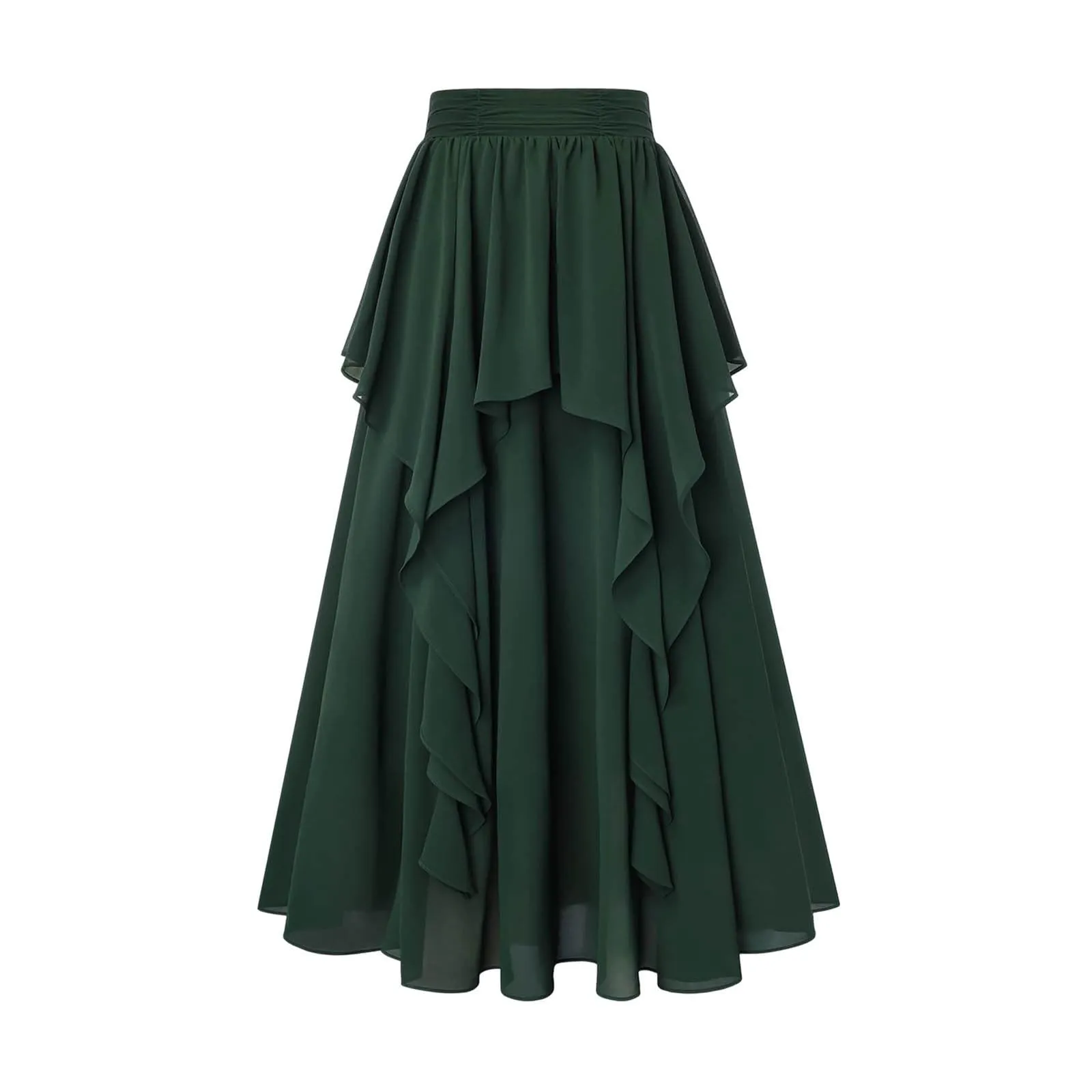 Ibicenco - Gonna medievale rinascimentale, da donna, colore: bianco, Verde - immagine 5
