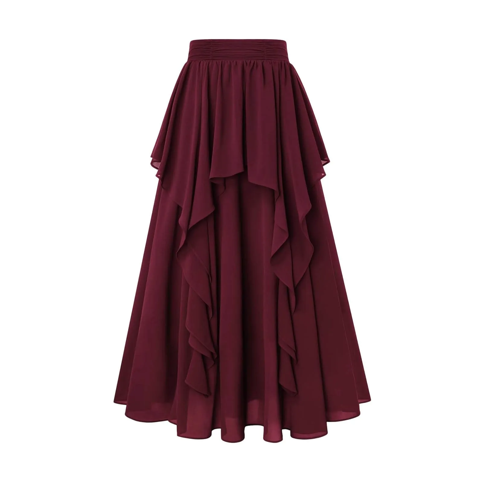 Ibicenco - Gonna medievale rinascimentale, da donna, colore: bianco, rosso - immagine 5