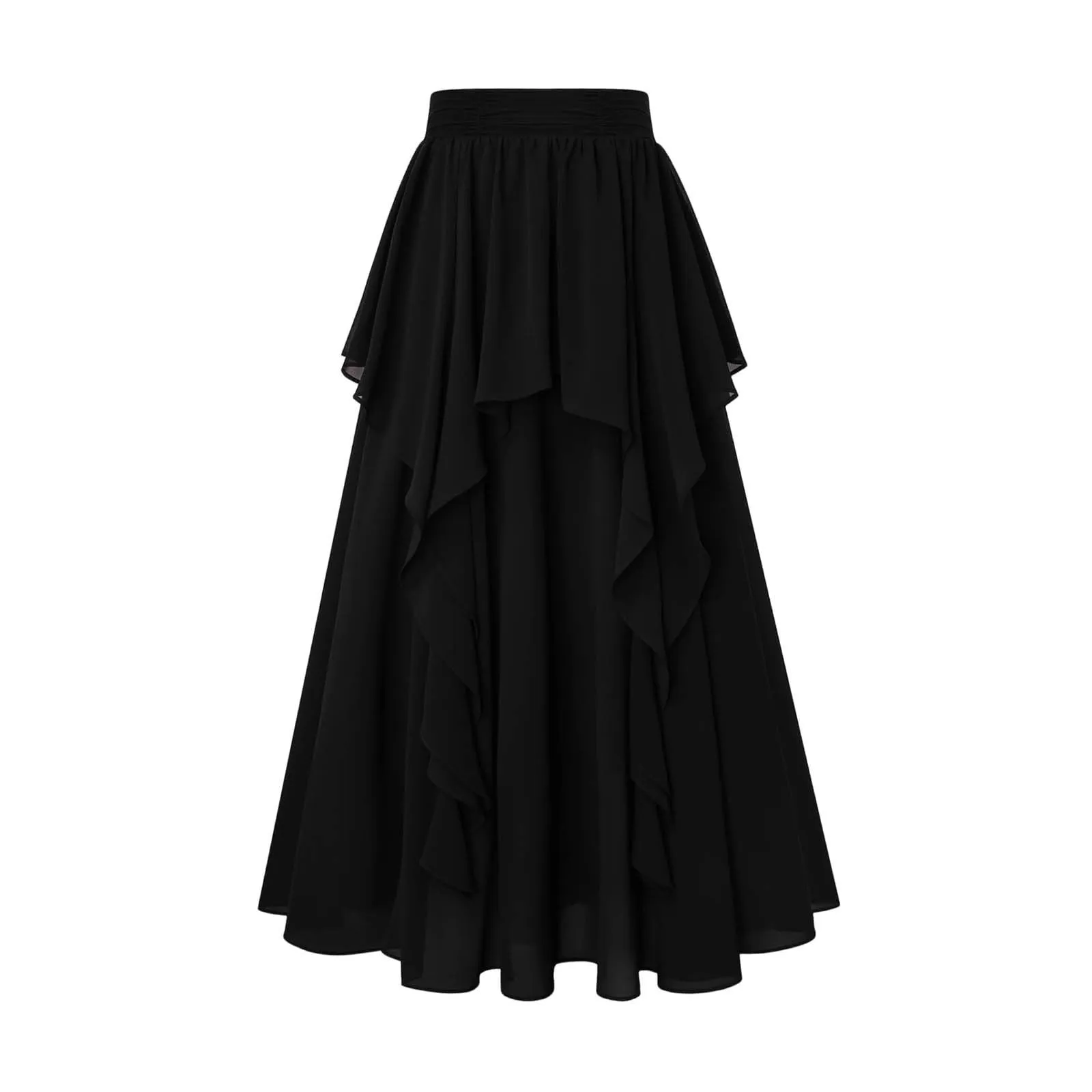 Ibicenco - Gonna medievale rinascimentale, da donna, colore: bianco, Nero - immagine 5