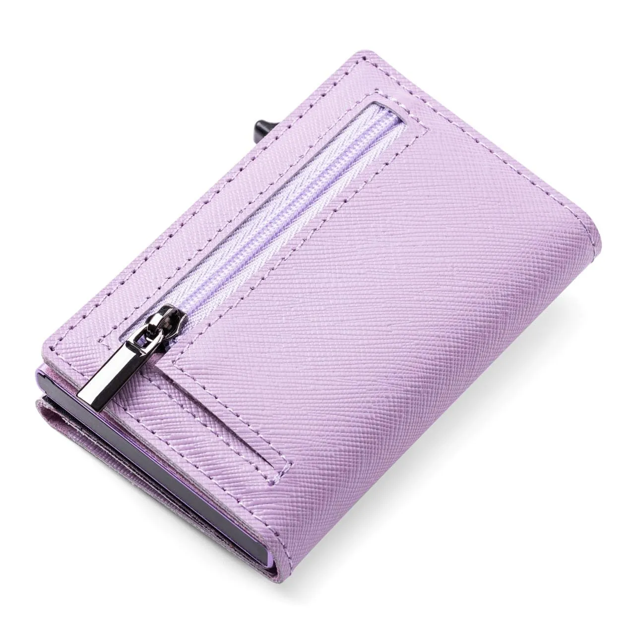 SINUM Portafoglio Saffiano - Chiusura Magnetica - Porta Carte Di Credito con Portamonete - Protezione RFID Anticlonazione - Brand Italiano (Saffiano, Viola) - immagine 7