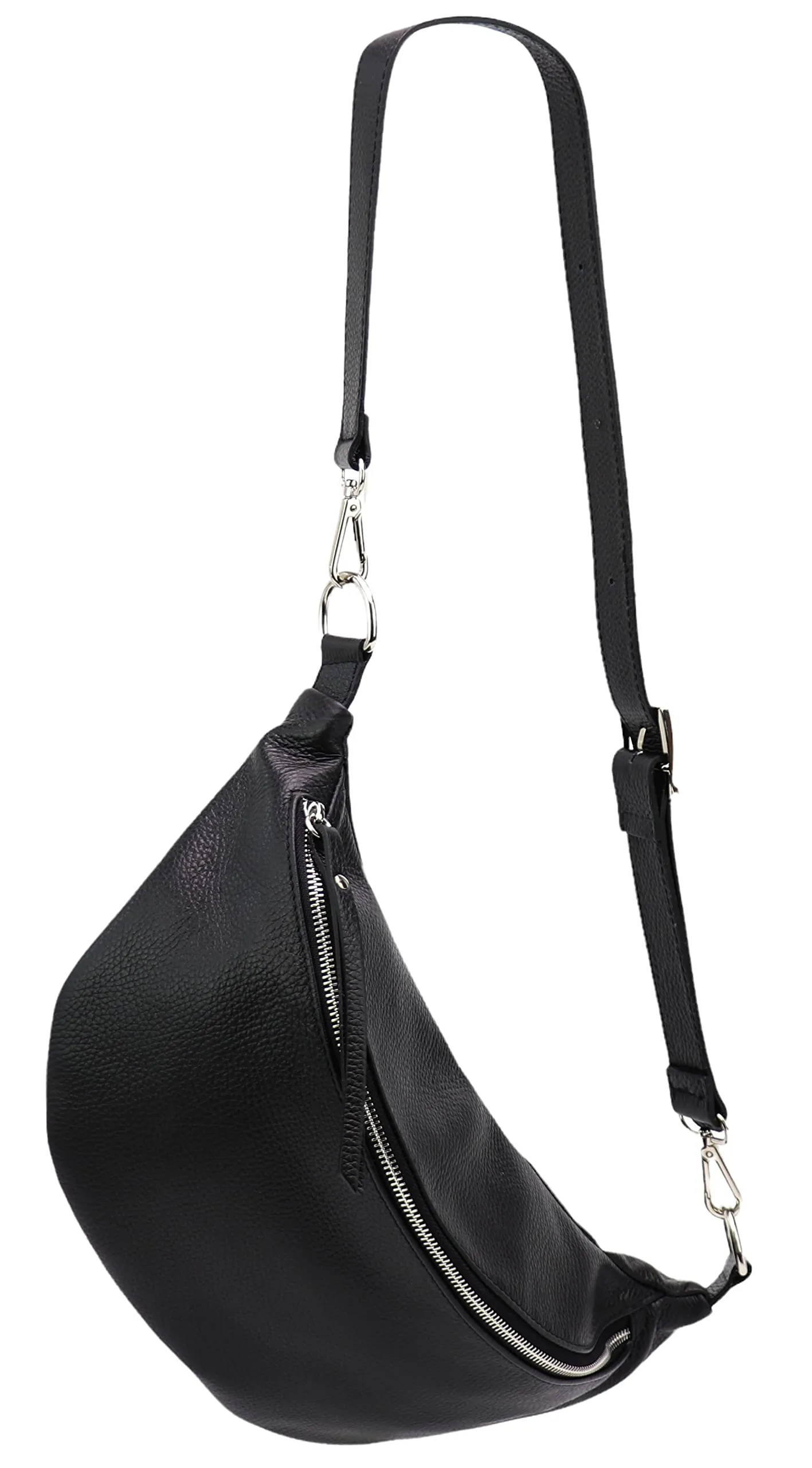 SH Leder vera pelle borsa da petto da donna unisex per festival viaggi taglia media marsupio crossbody bag con cinghia a spalla regolabile e intercambiabile borsa in pelle da donna 37x21cm Greta G747 - immagine 1