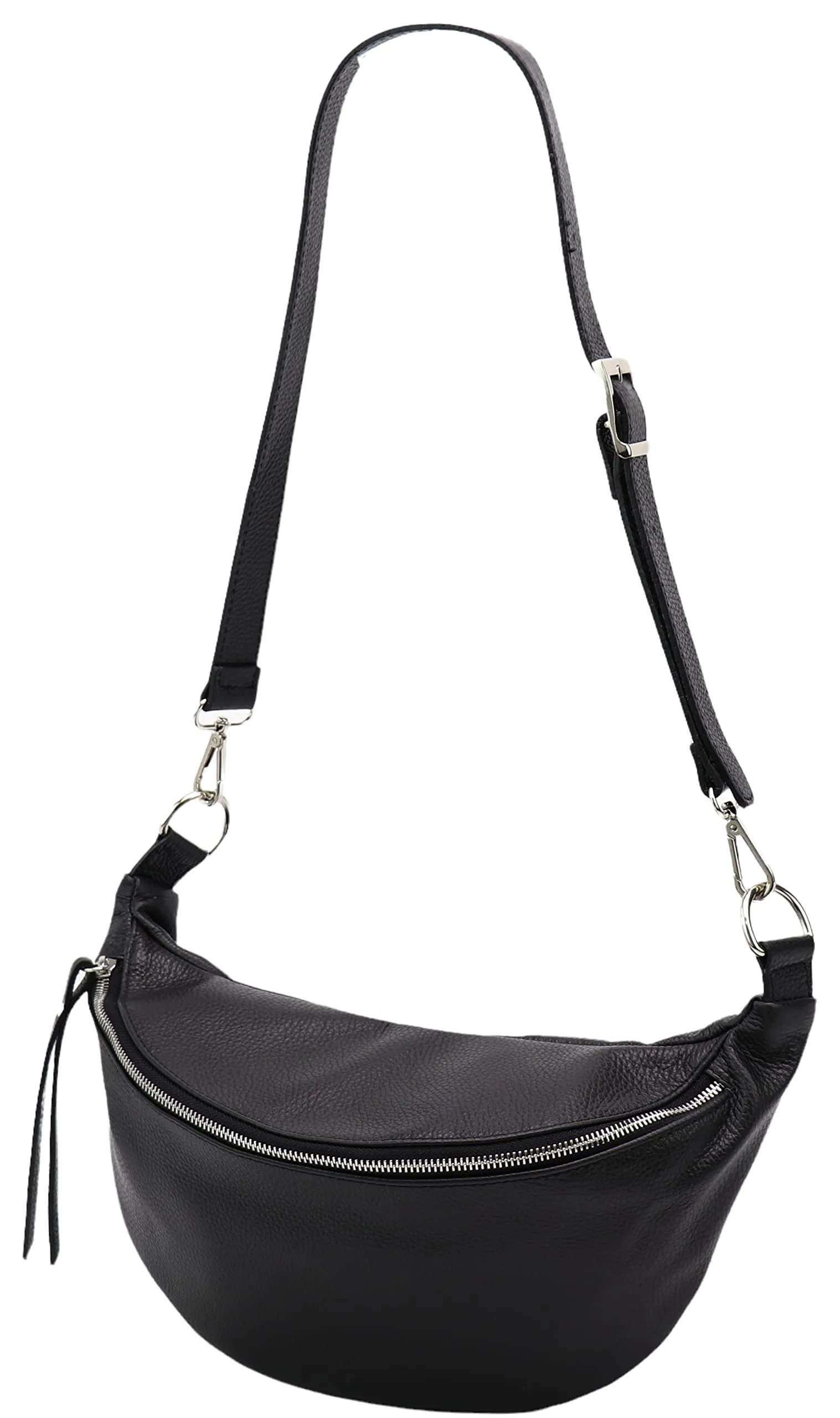 SH Leder vera pelle borsa da petto da donna unisex per festival viaggi taglia media marsupio crossbody bag con cinghia a spalla regolabile e intercambiabile borsa in pelle da donna 37x21cm Greta G747 - immagine 4