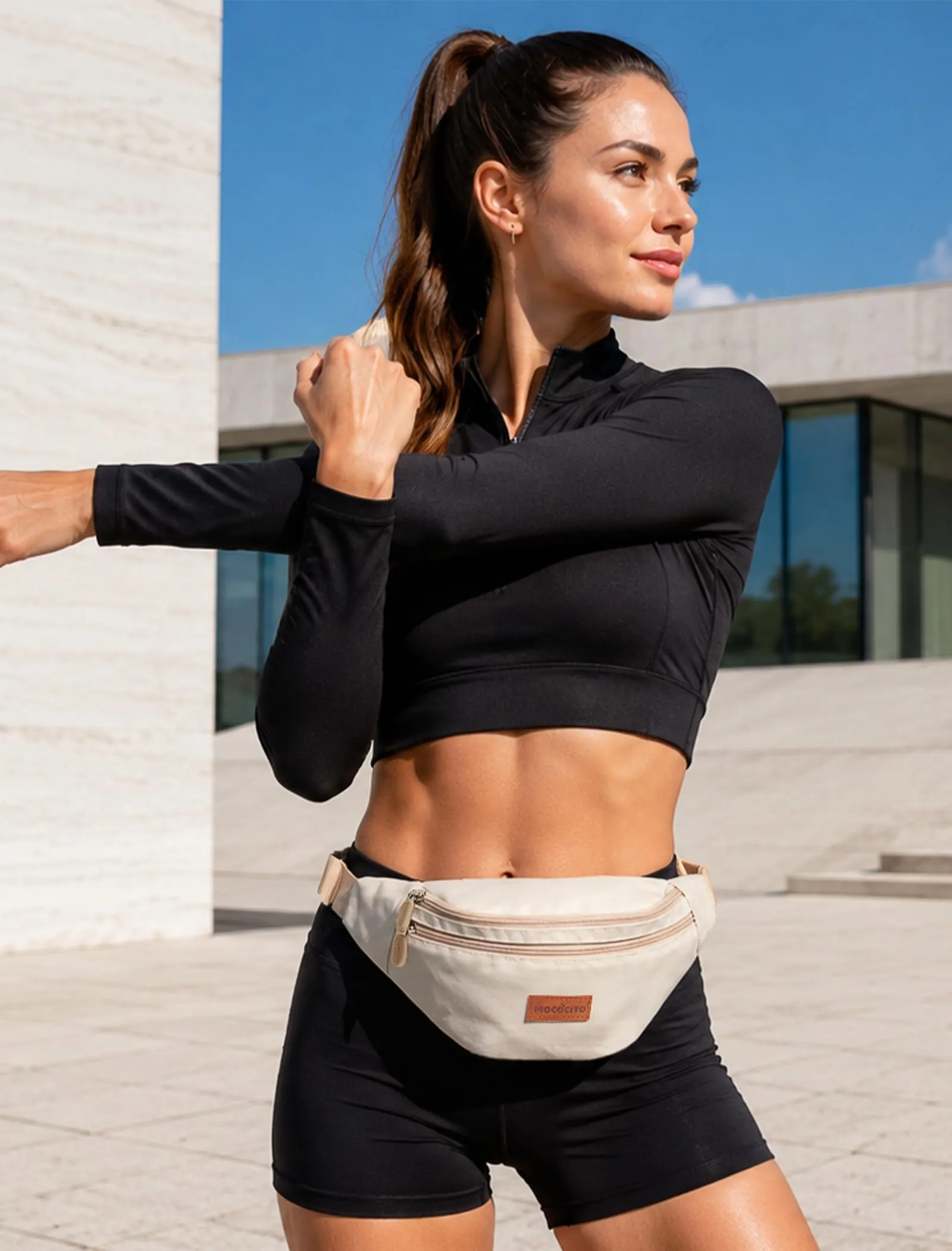 MOCOCITO Marsupio Uomo Donna,Marsupio Sportivo con 4 Zip Tasche,Marsupio Uomo Tracolla Piccolo Cintura Regolabile, Marsupio da Lavoro Impermeabile per Ciclismo Running Escursionismo Trekking Concerti - immagine 8