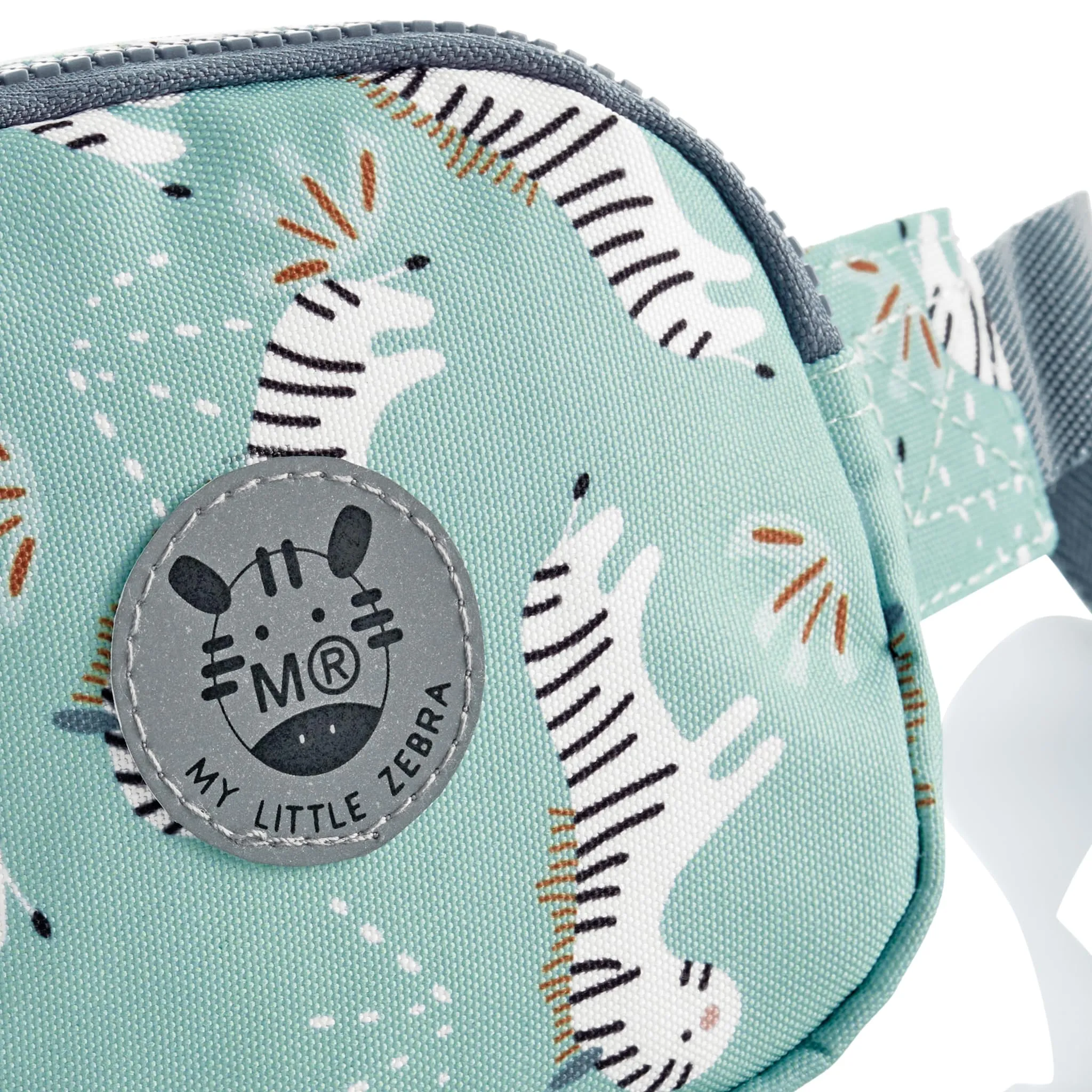 Miquelrius - Marsupio per bambini con uno scomparto, chiusura lampo in plastica resistente, nastro regolabile, chiusura a scatto, marsupio piccolo 150 x 120 x 30 mm, Zebra, blu cielo, 150 x 120 x 30 - immagine 3
