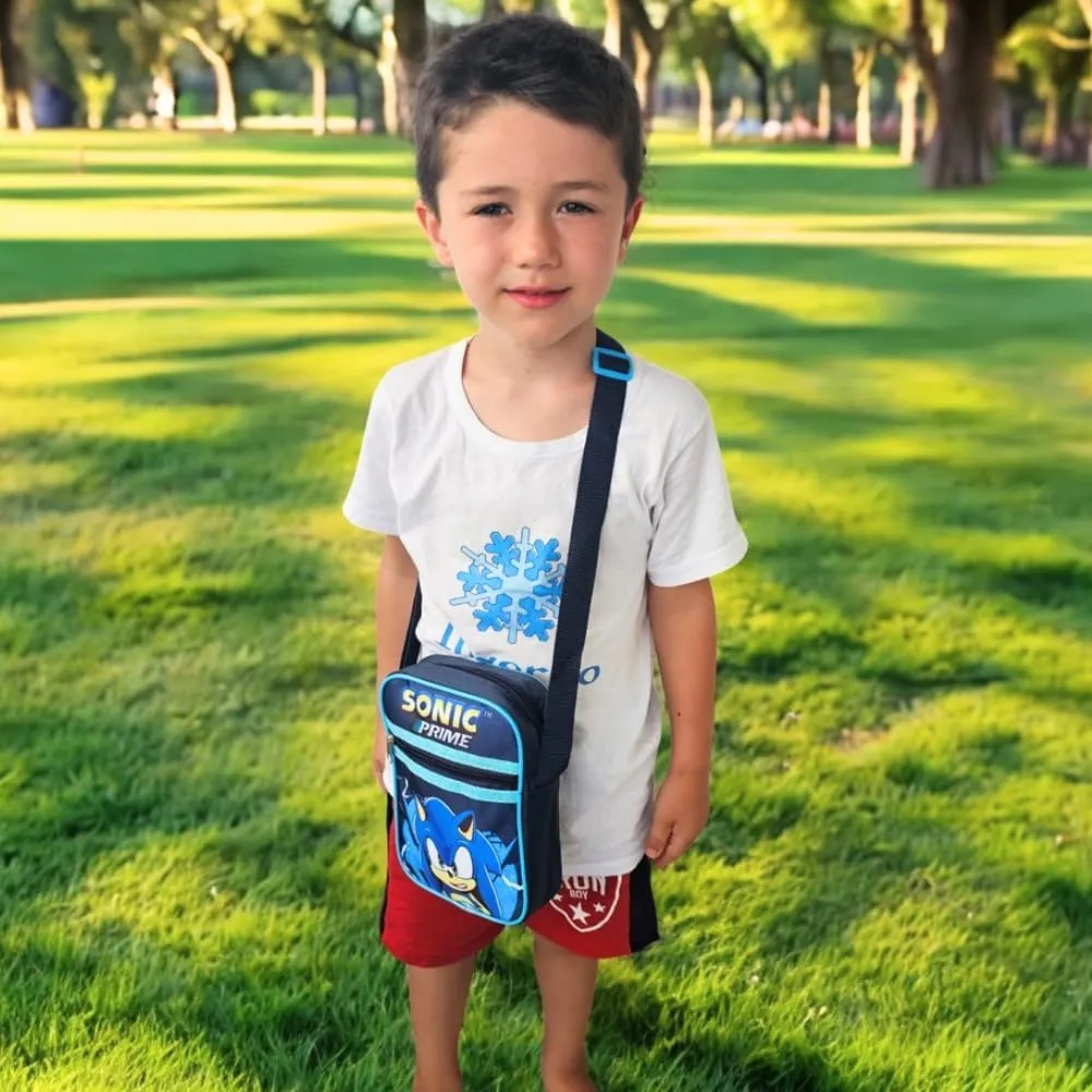 Borsello Bambino Marsupio Tracolla Ragazzo Spalla Regolabile Marsupio Viaggio Sportivo Tempo Libero Gadget per SONIC - immagine 5