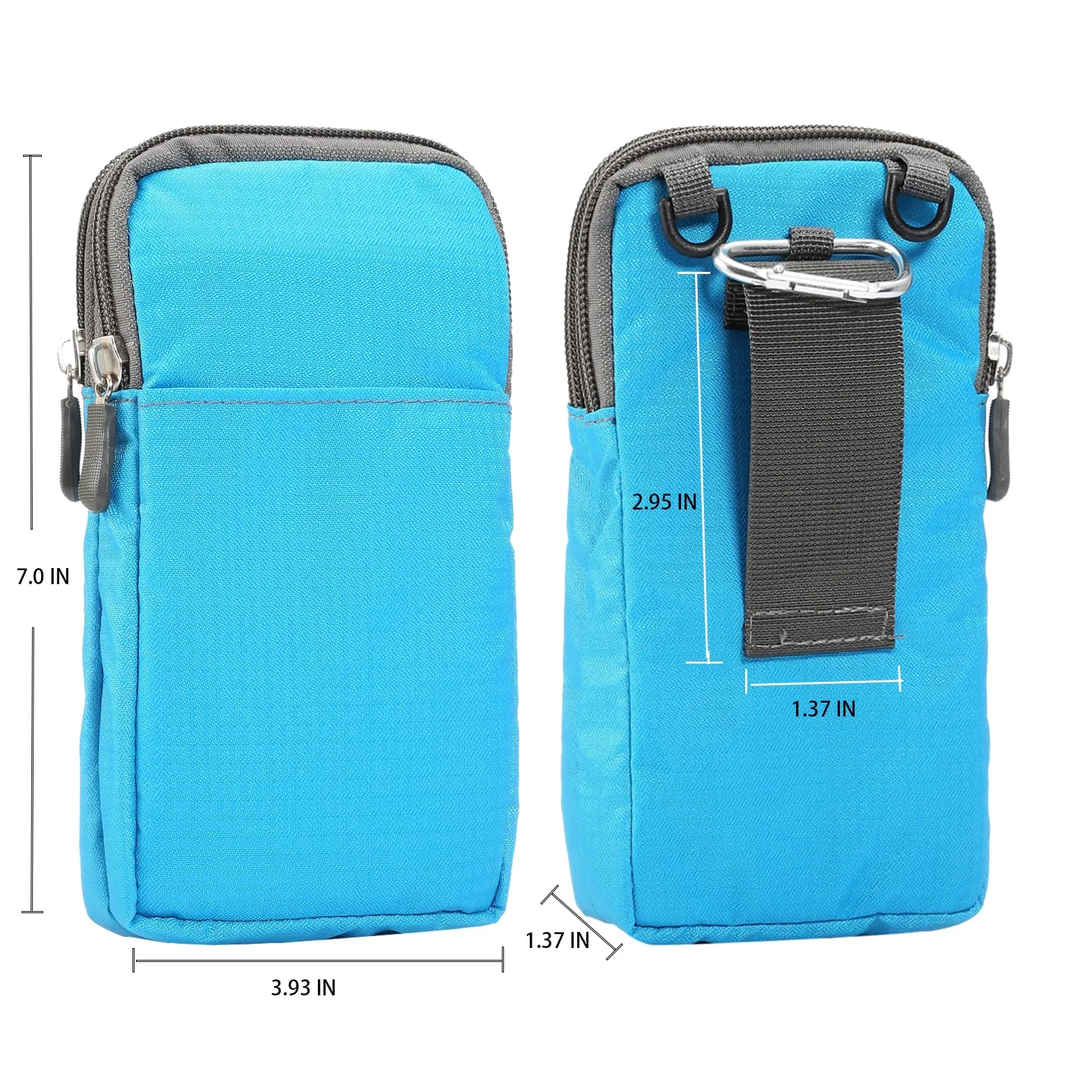 Sacchetto Clip da Cintura per Cellulare, Borsa Cellulare Tracolla Nero, Zipper Borsello Fondina Cellulare Cintura Uomo Borse Messenger Marsupio Borse Mano da Portafoglio con Tracolla Regolabile - immagine 2