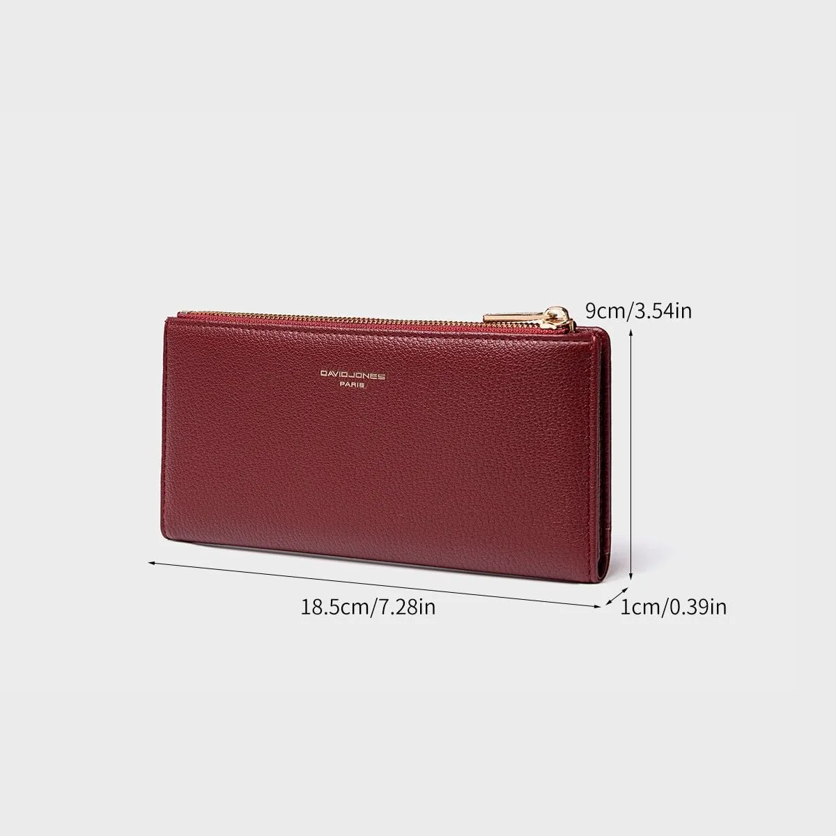 David Jones - Portafoglio lungo da donna in finta pelle PU, portafoglio per banconote e monete, L 19 x H 9.5 x W 2 cm - immagine 6