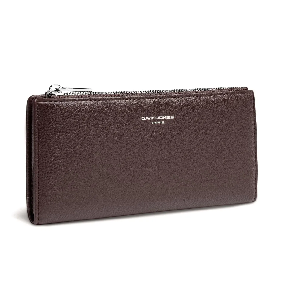 David Jones - Portafoglio da donna grande in pelle PU - Portafoglio lungo da donna - Portafoglio con scomparto per monete e cerniera - Portafoglio lungo con porta carte e tasca con zip - immagine 1