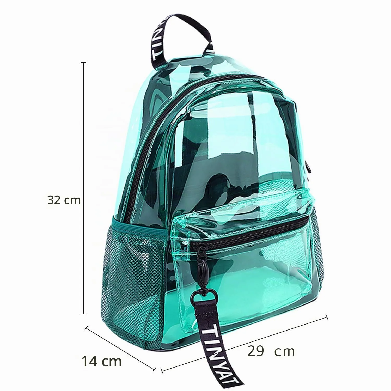 TINYAT Zaino olografico multicolore trasparente zaino super morbido in pvc per ragazze per la spesa shopping unisex, T9051 - immagine 4