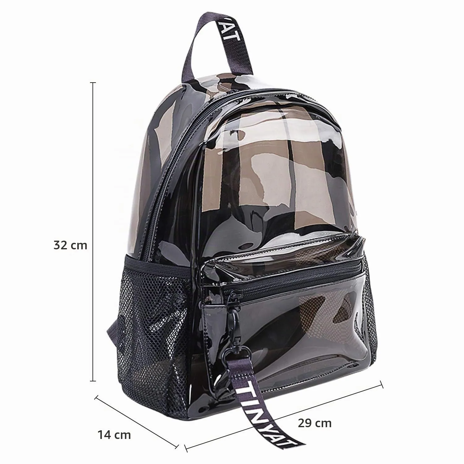 TINYAT Zaino olografico multicolore trasparente zaino super morbido in pvc per ragazze per la spesa shopping unisex, T9051 - immagine 4