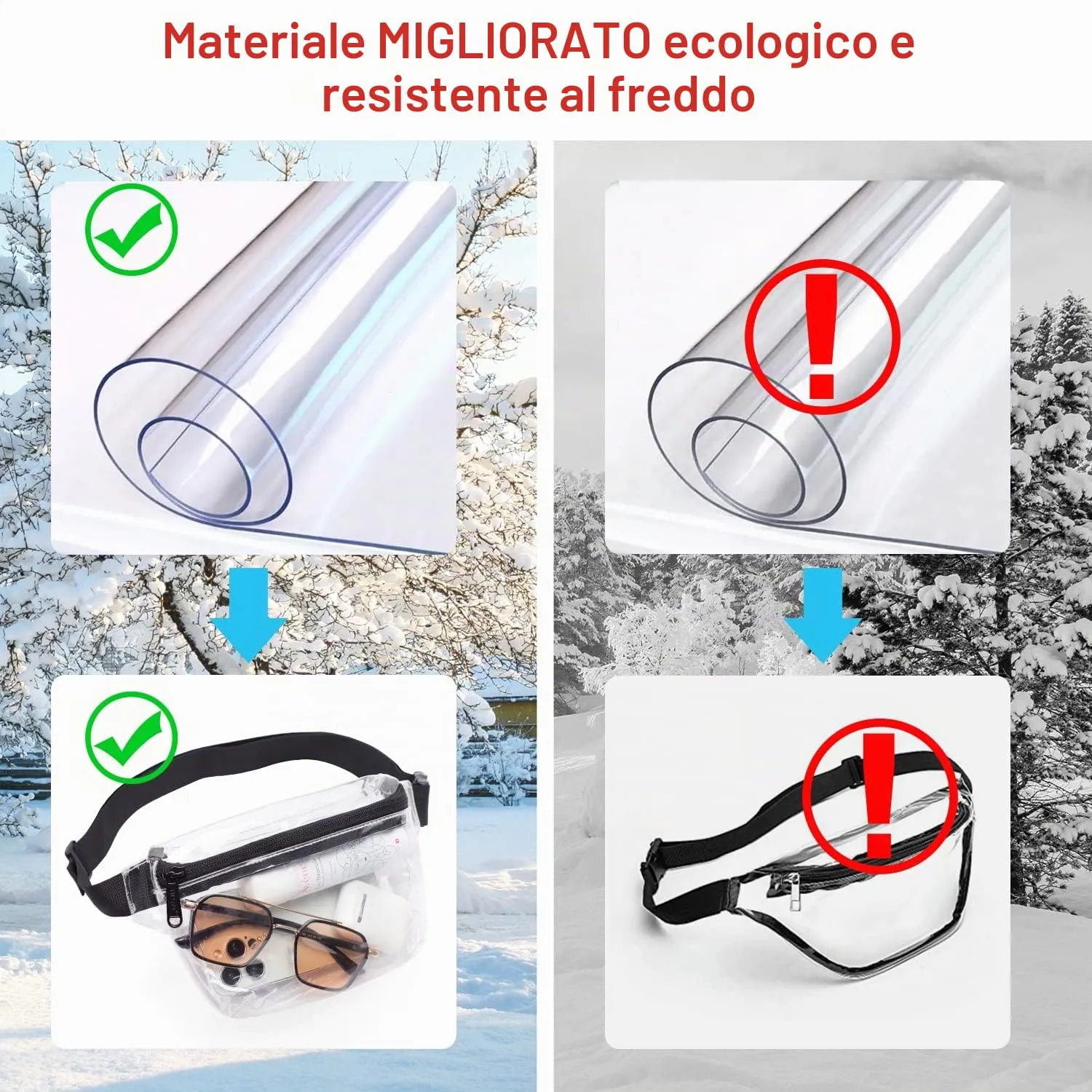TINYAT Zaino olografico multicolore trasparente zaino super morbido in pvc per ragazze zaino per la spesa shopping unisex, T9051 (Nero trasparente / 1952) - immagine 5